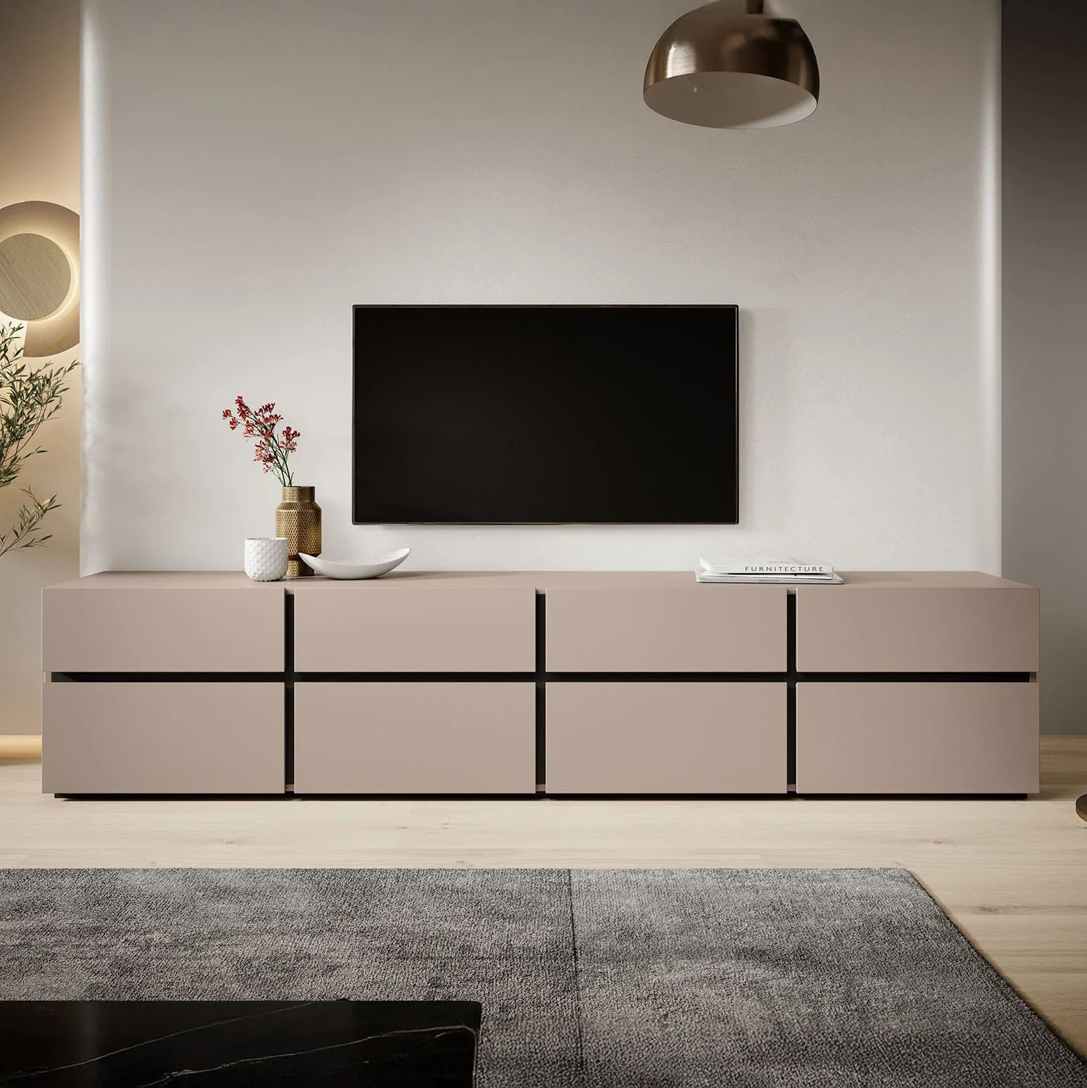 Cainan - TV-Meubel - met 4 lades - Beige  - 225 cm - Image 3