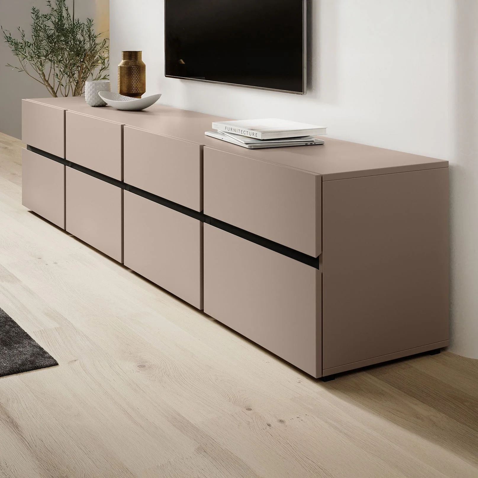 Cainan - TV-Meubel - met 4 lades - Beige  - 225 cm - Image 4