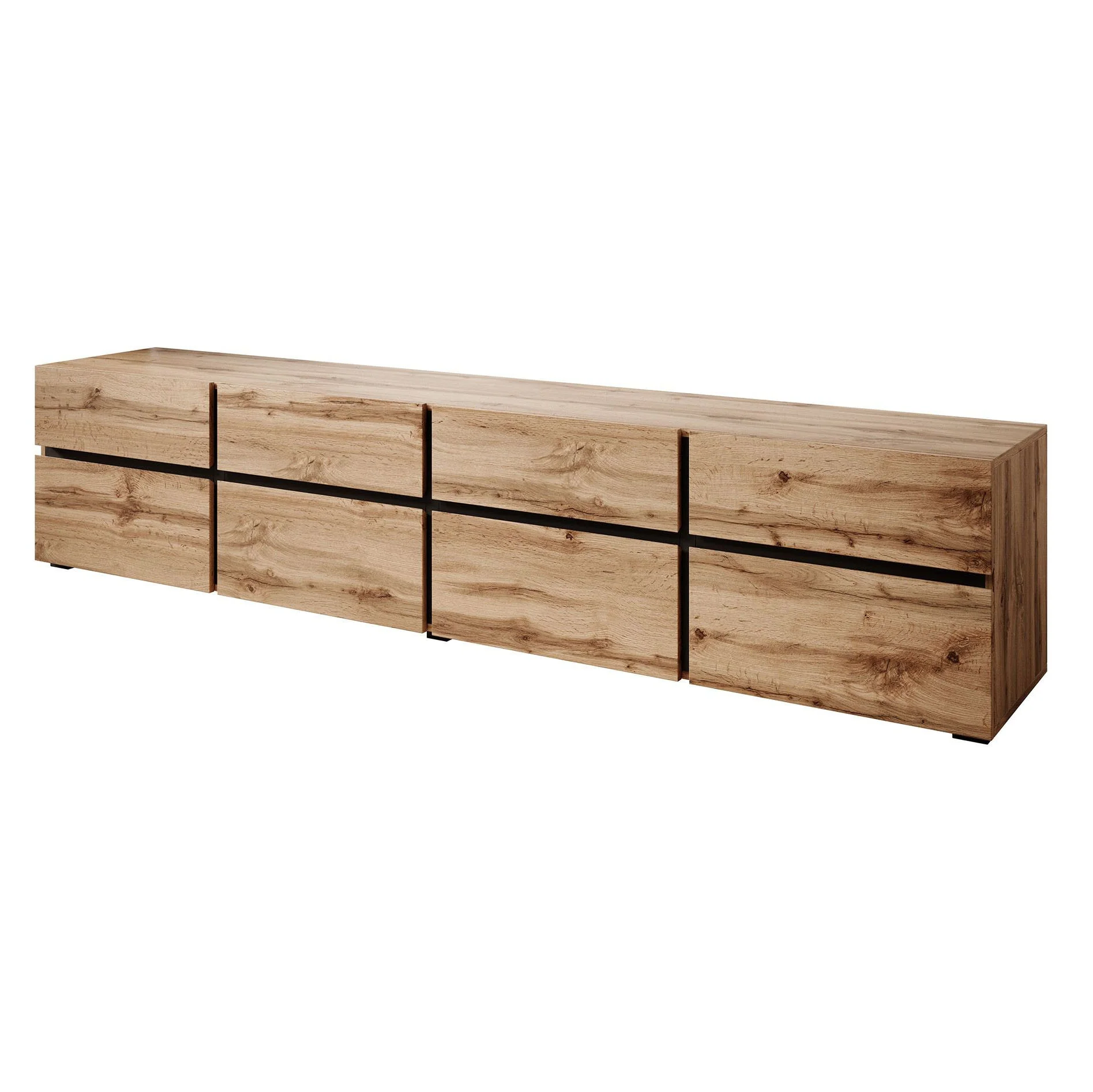 Cainan - TV-Meubel - met 4 lades - Eiken  - 225 cm - Image 7