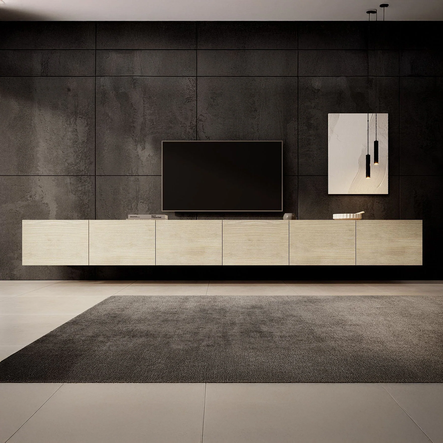 Calabas - TV-Meubel met 6 deuren - Eiken - 300x43x37 cm - Image 5