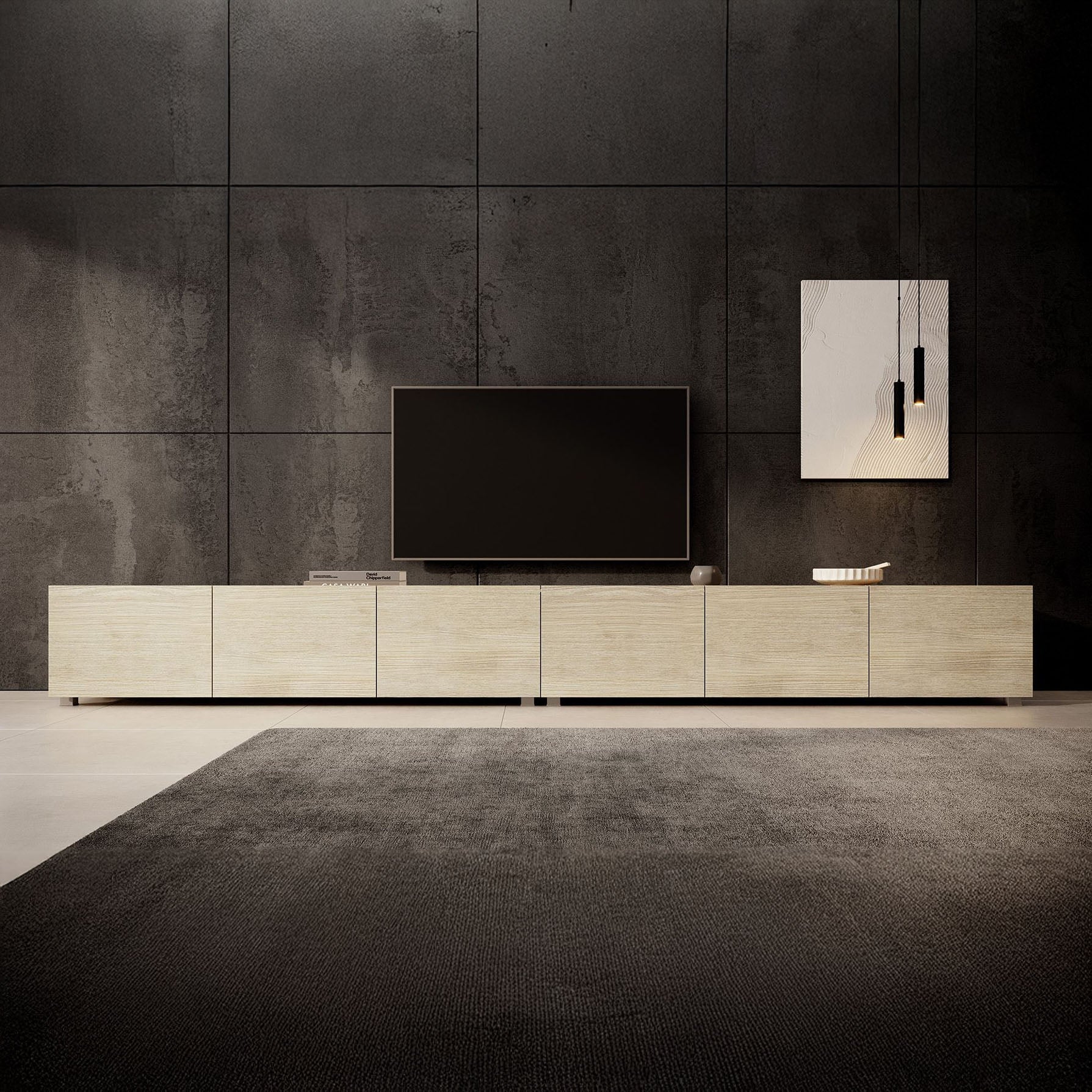 Calabas - TV-Meubel met 6 deuren - Eiken - 300x43x37 cm - Image 6
