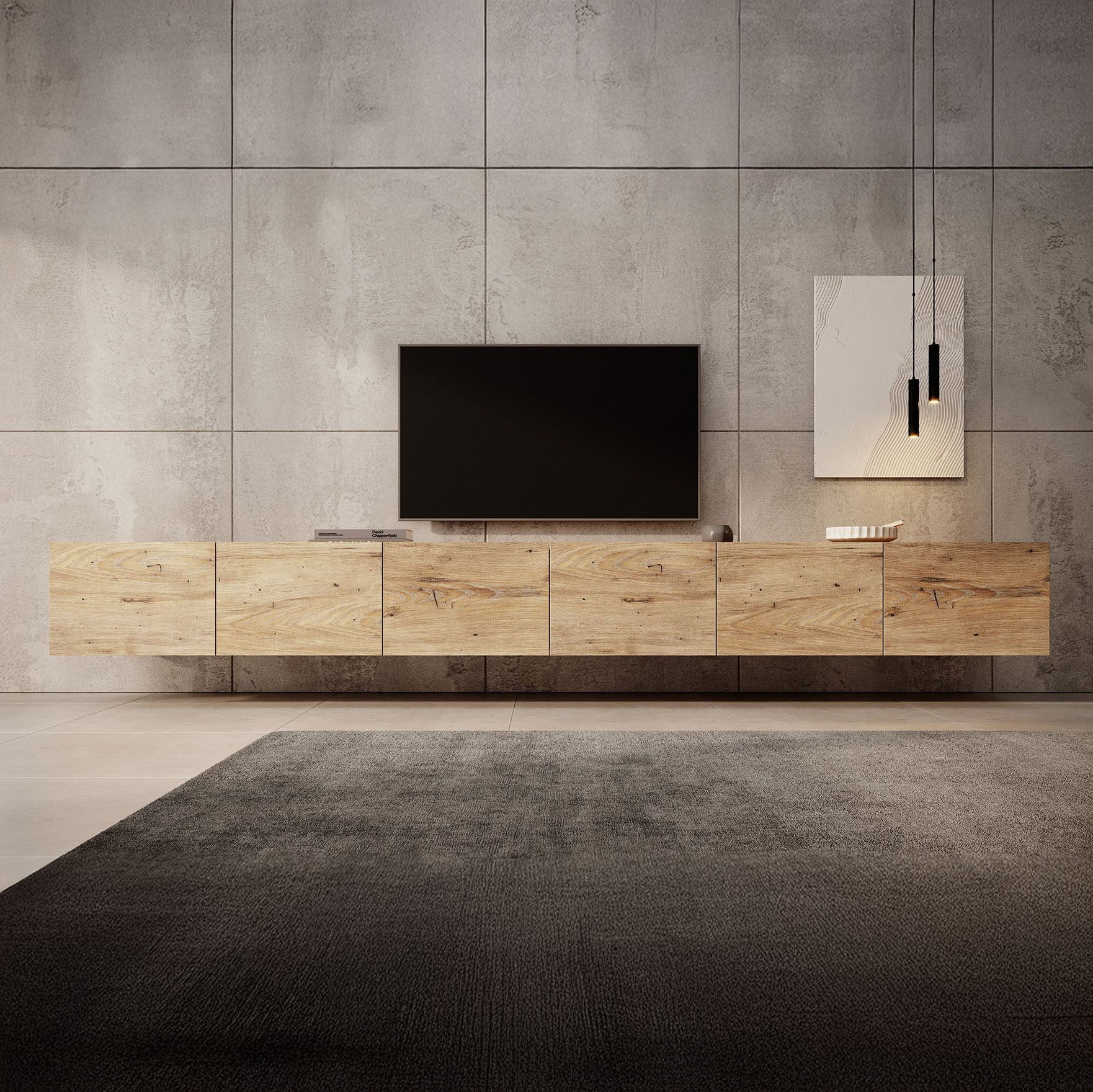 Calabas - TV-Meubel met 6 deuren - Kastanje - 300x43x37 cm - Image 5