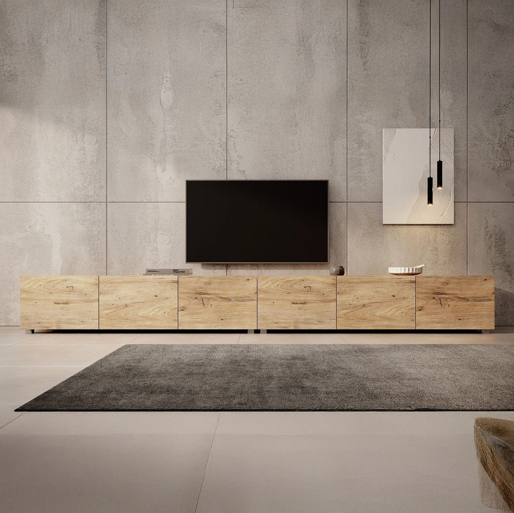 Calabas - TV-Meubel met 6 deuren - Kastanje - 300x43x37 cm - Image 6
