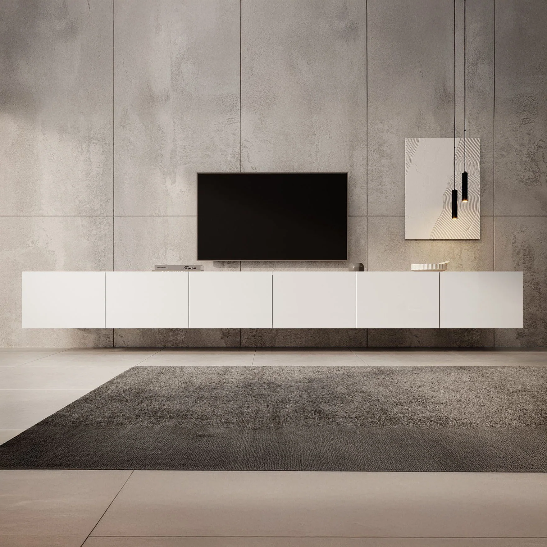 Calabas - TV-Meubel met 6 deuren - Wit - 300x43x37 cm - Image 5