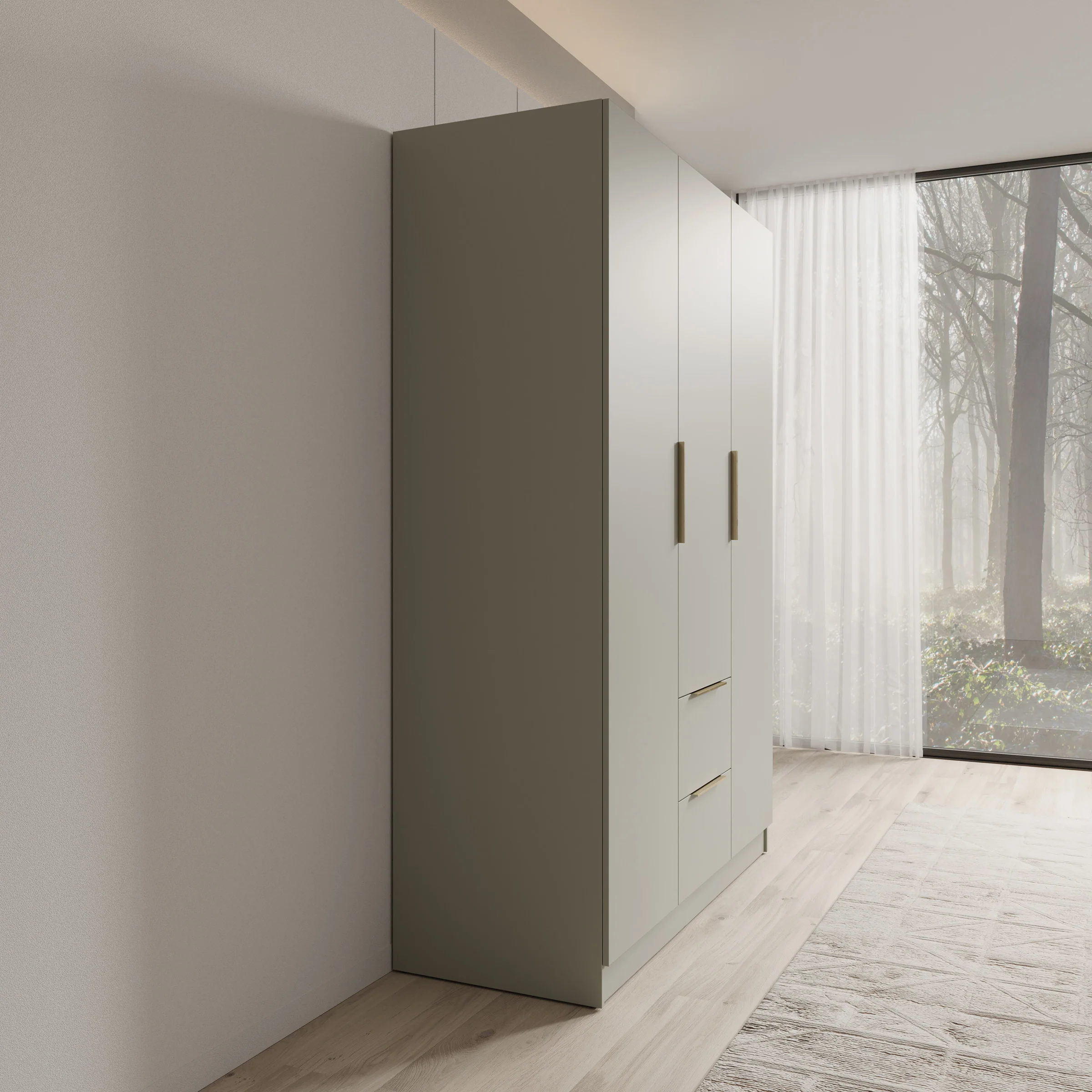 Caliero - Kledingkast 3-deurs - Beige - 150x60x216 cm - Image 4