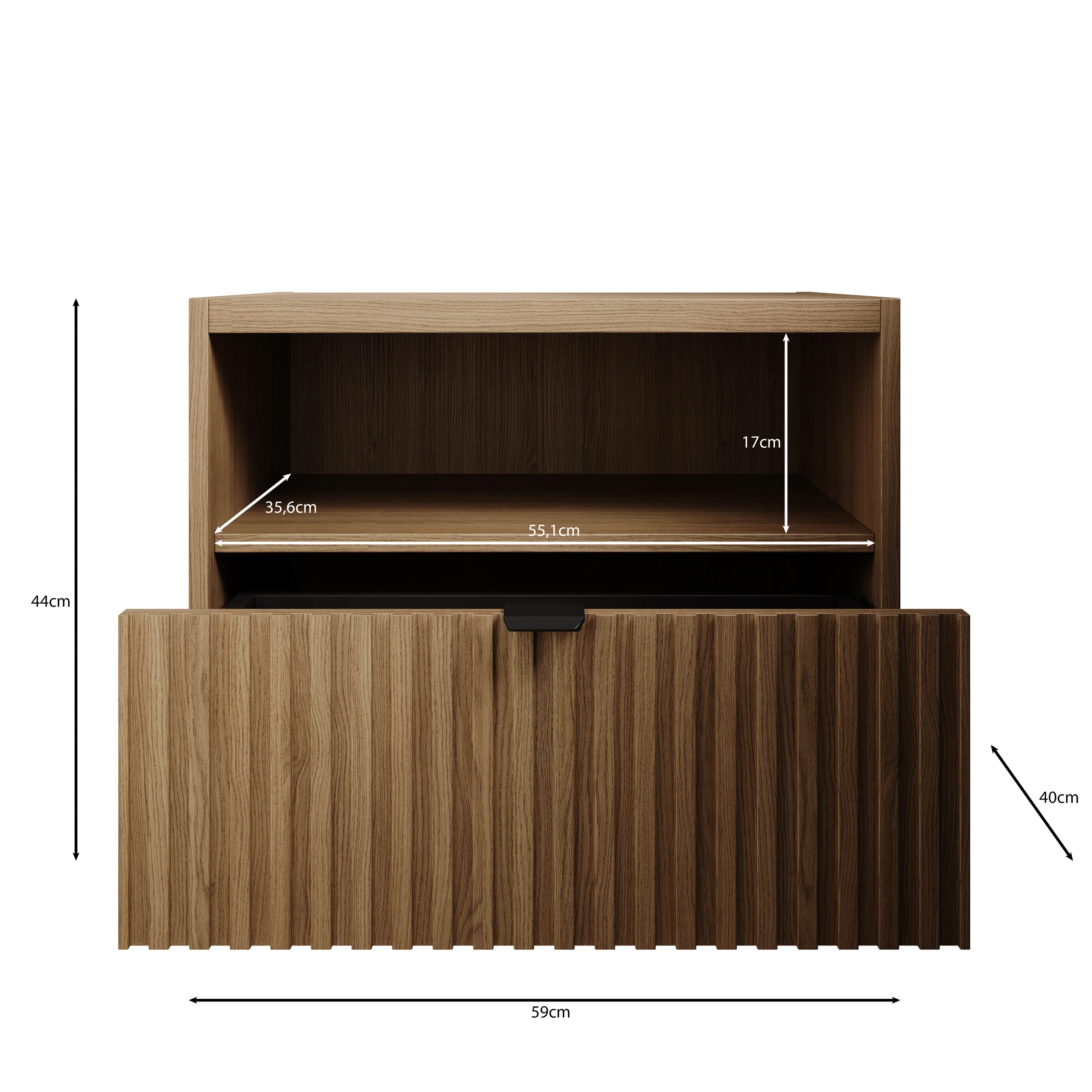 Callahan - Nachtkastje - Eiken - 59x40x44 cm - Image 6