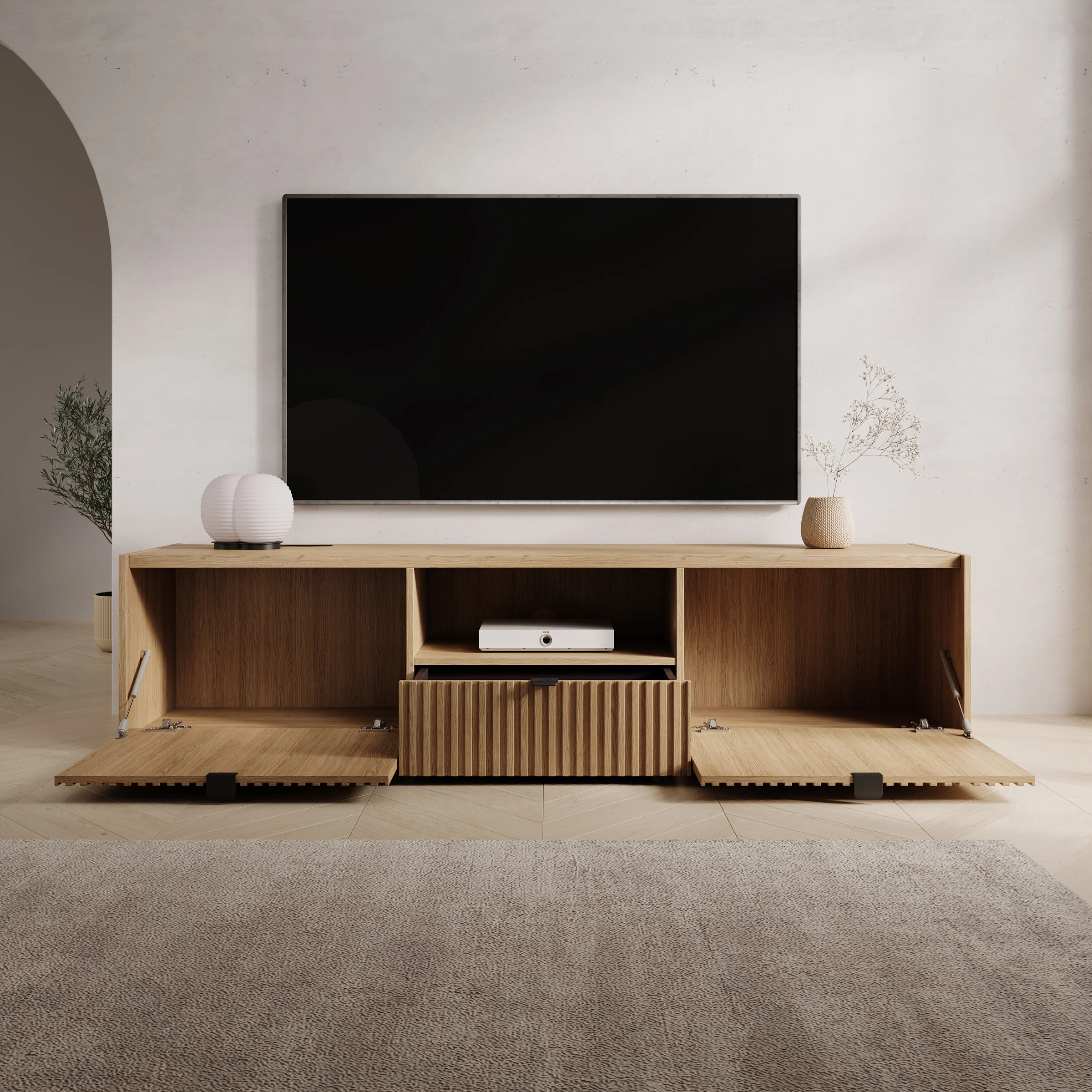Callahan - TV-Meubel - Eiken - 179x40x42 cm - Image 2