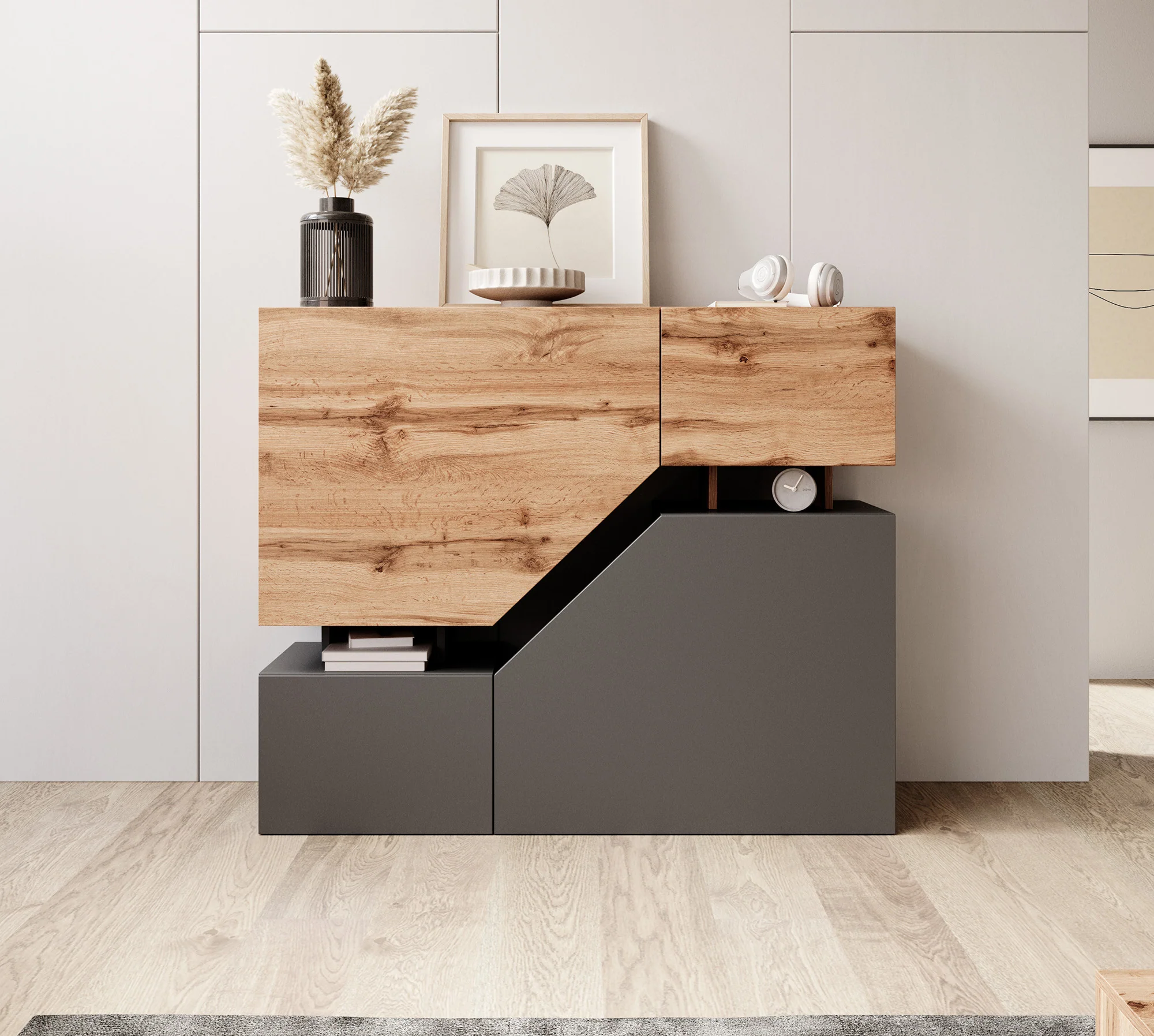 Canberra - Dressoir - Eiken/antraciet - 120x35x100 cm - Image 2