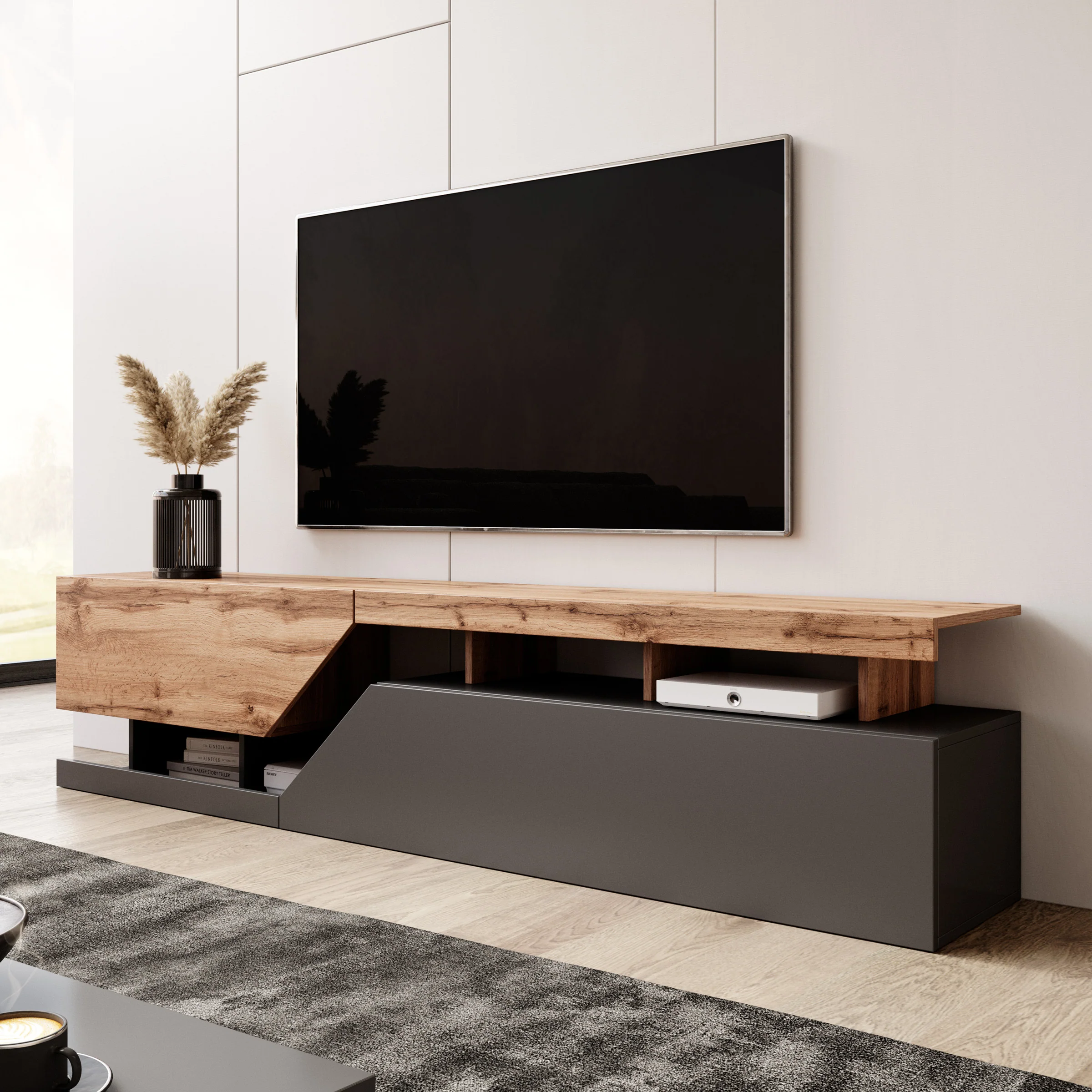 Canberra - TV-Meubel - Eiken/antraciet