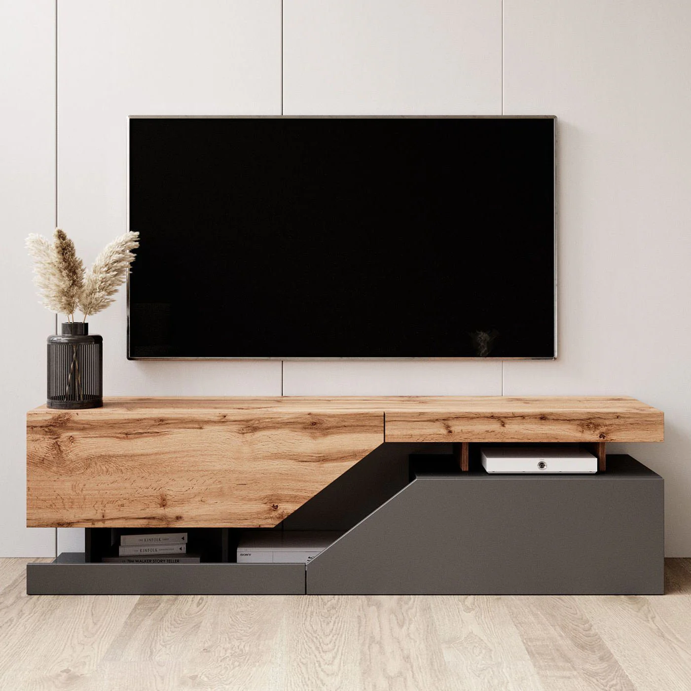 Canberra - TV-Meubel - Eiken/antraciet  - 160 cm - Image 3