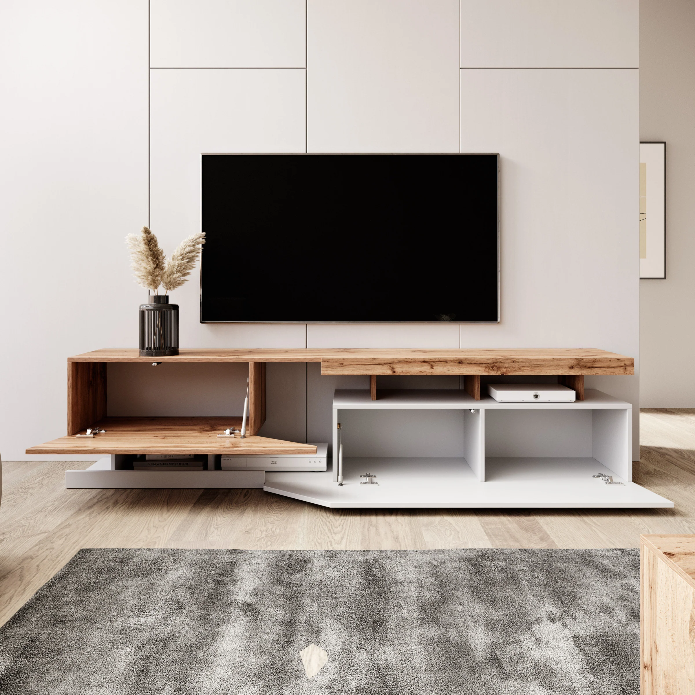 Canberra - TV-Meubel - Eiken/wit - Image 2