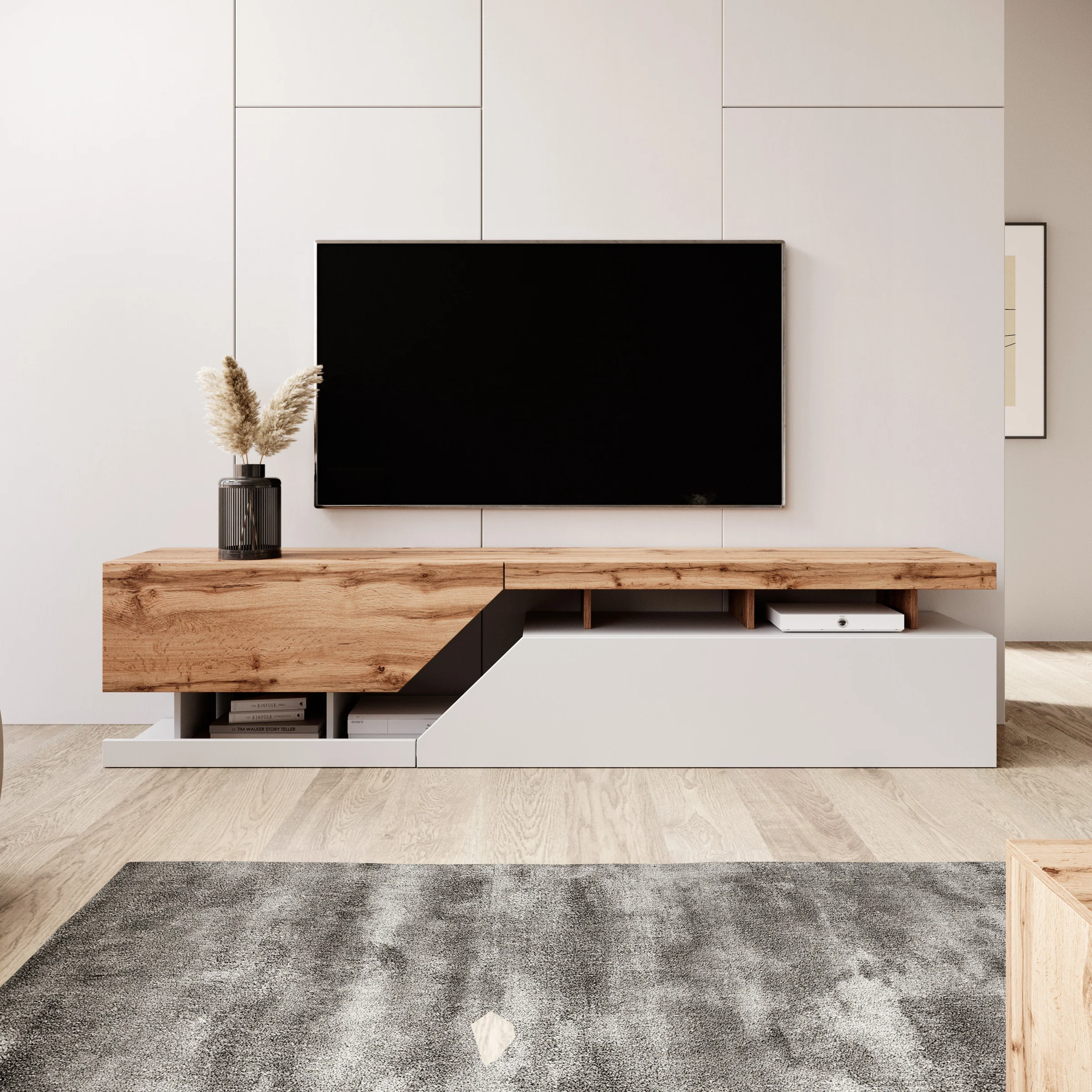 Canberra - TV-Meubel - Eiken/wit - Image 3