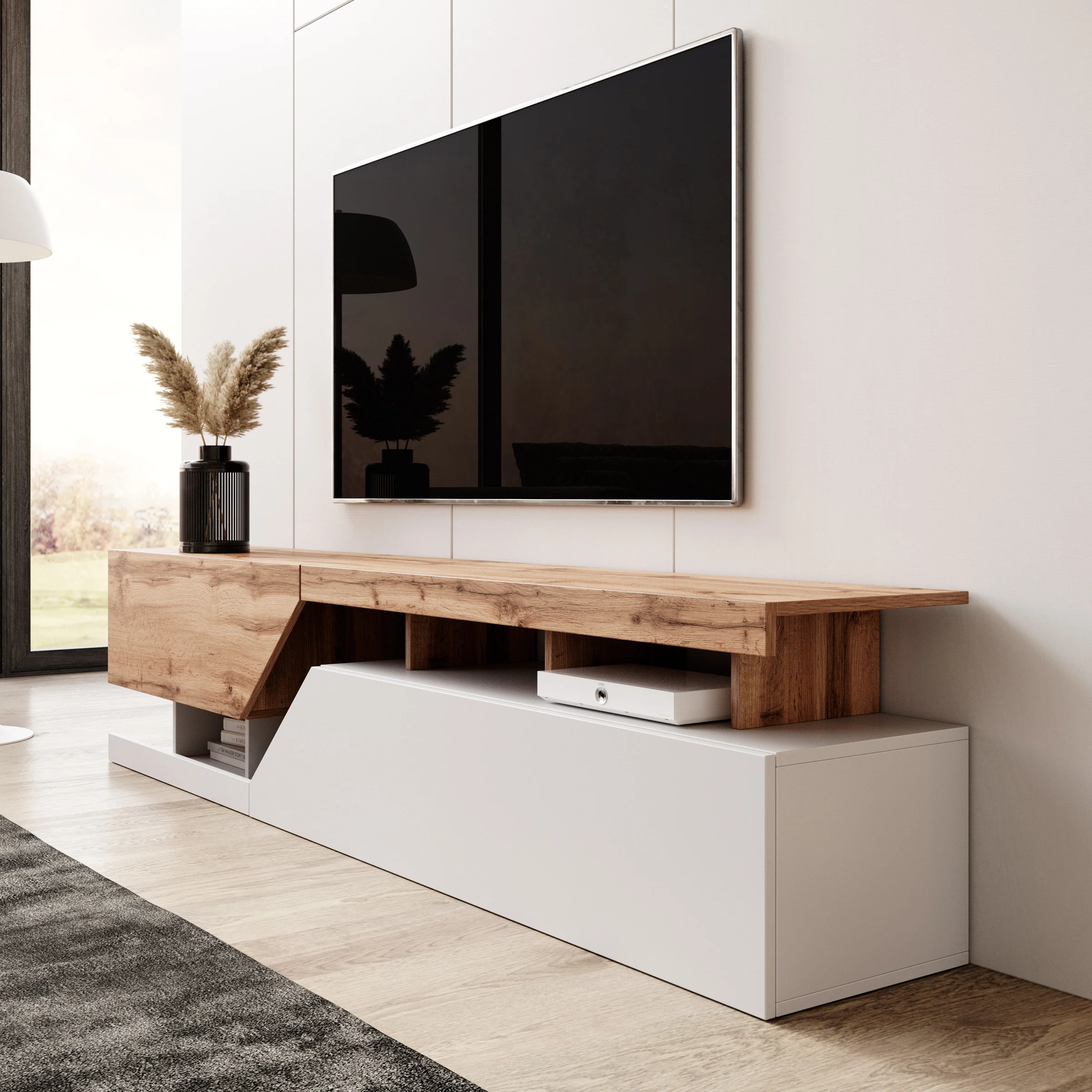 Canberra - TV-Meubel - Eiken/wit - Image 4