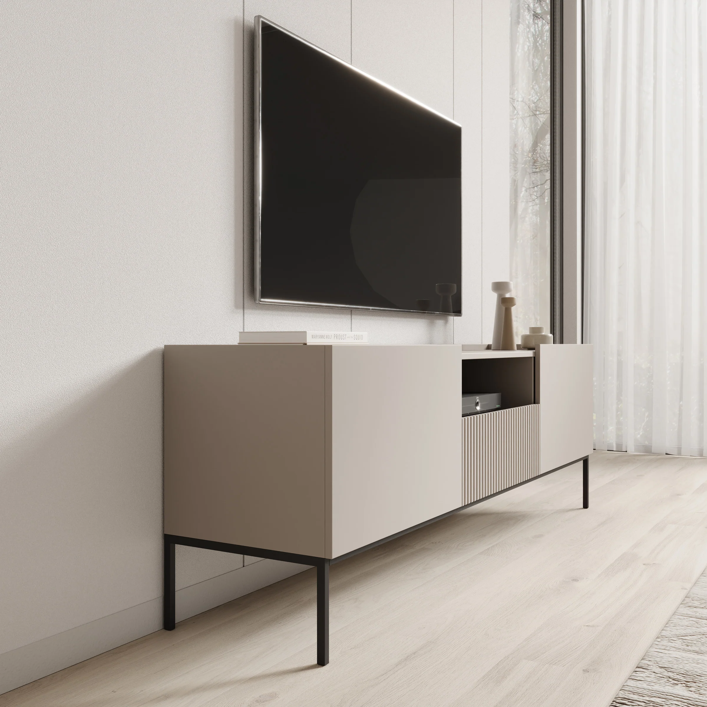 Capri - TV-Meubel - Beige - 180x42x60 cm - Image 4