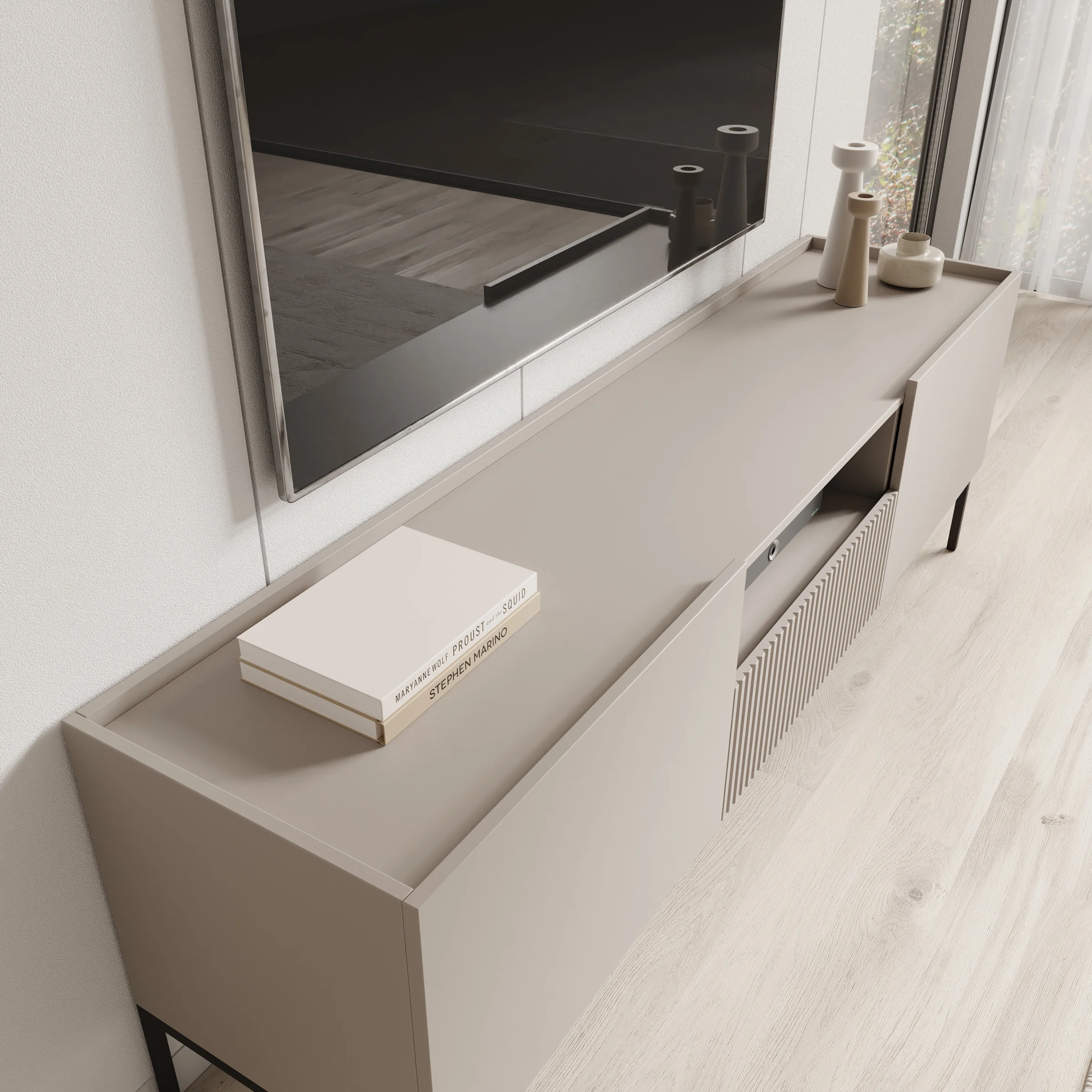 Capri - TV-Meubel - Beige - 180x42x60 cm - Image 5