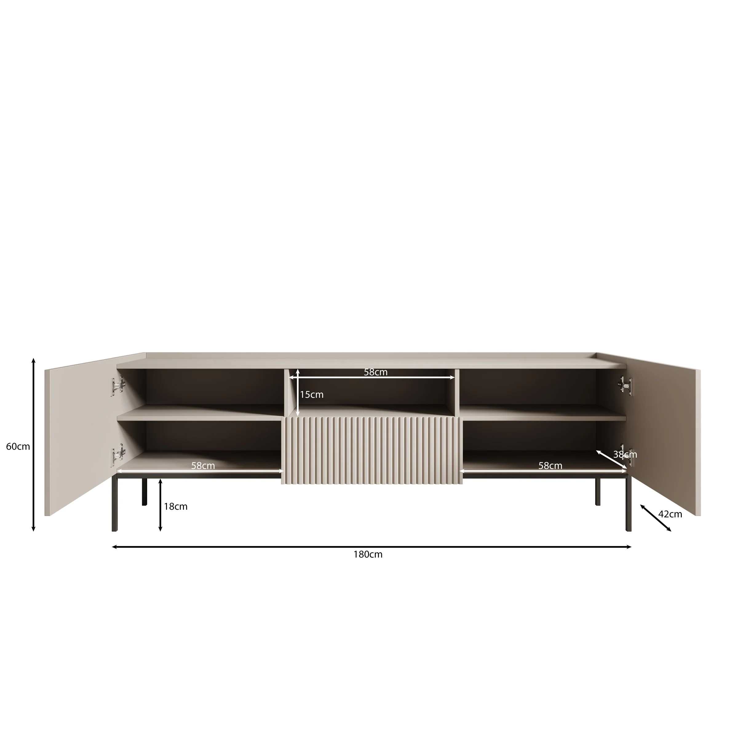 Capri - TV-Meubel - Eiken - 180x42x60 cm - Image 6