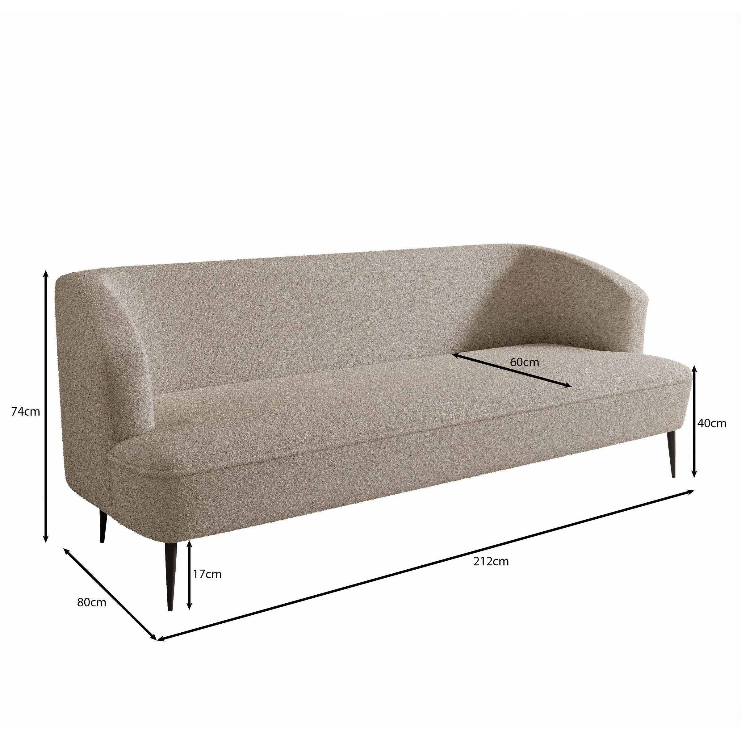 Caracas - 3-zitsbank - Teddystof beige - Image 5