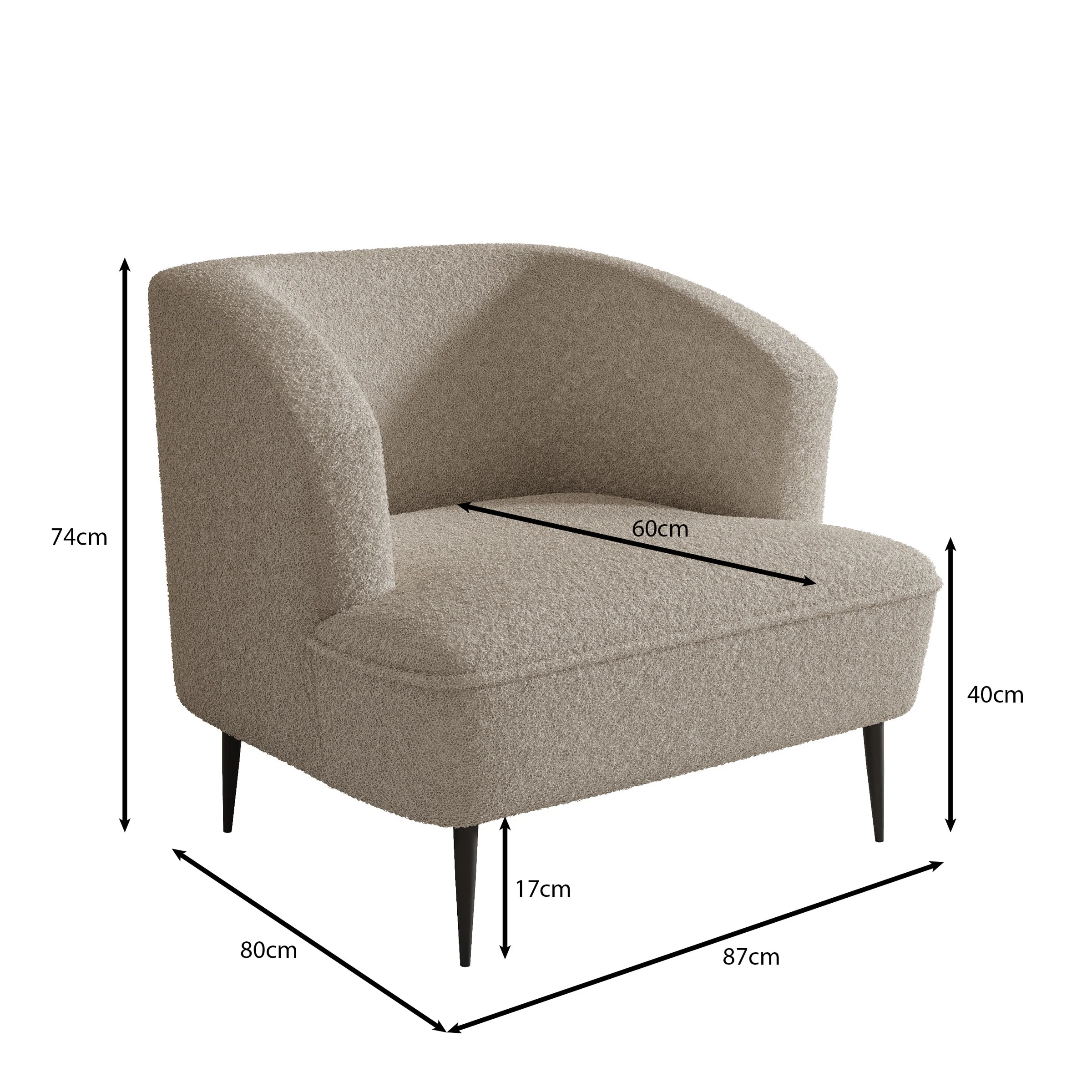 Caracas - Fauteuil - Teddystof beige - Image 4