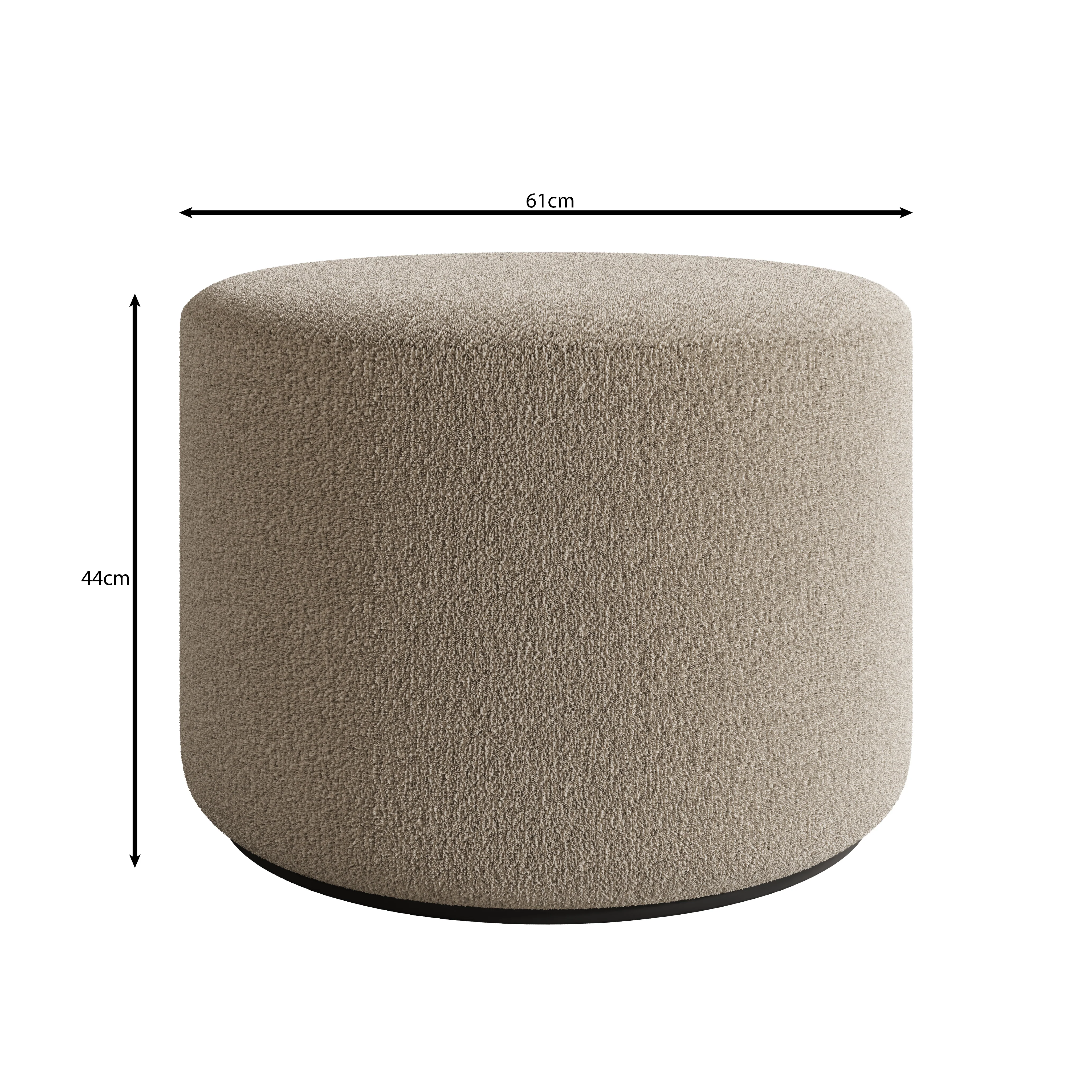 Caracas - Poef - Stof beige - 61x61x44 cm - Image 3