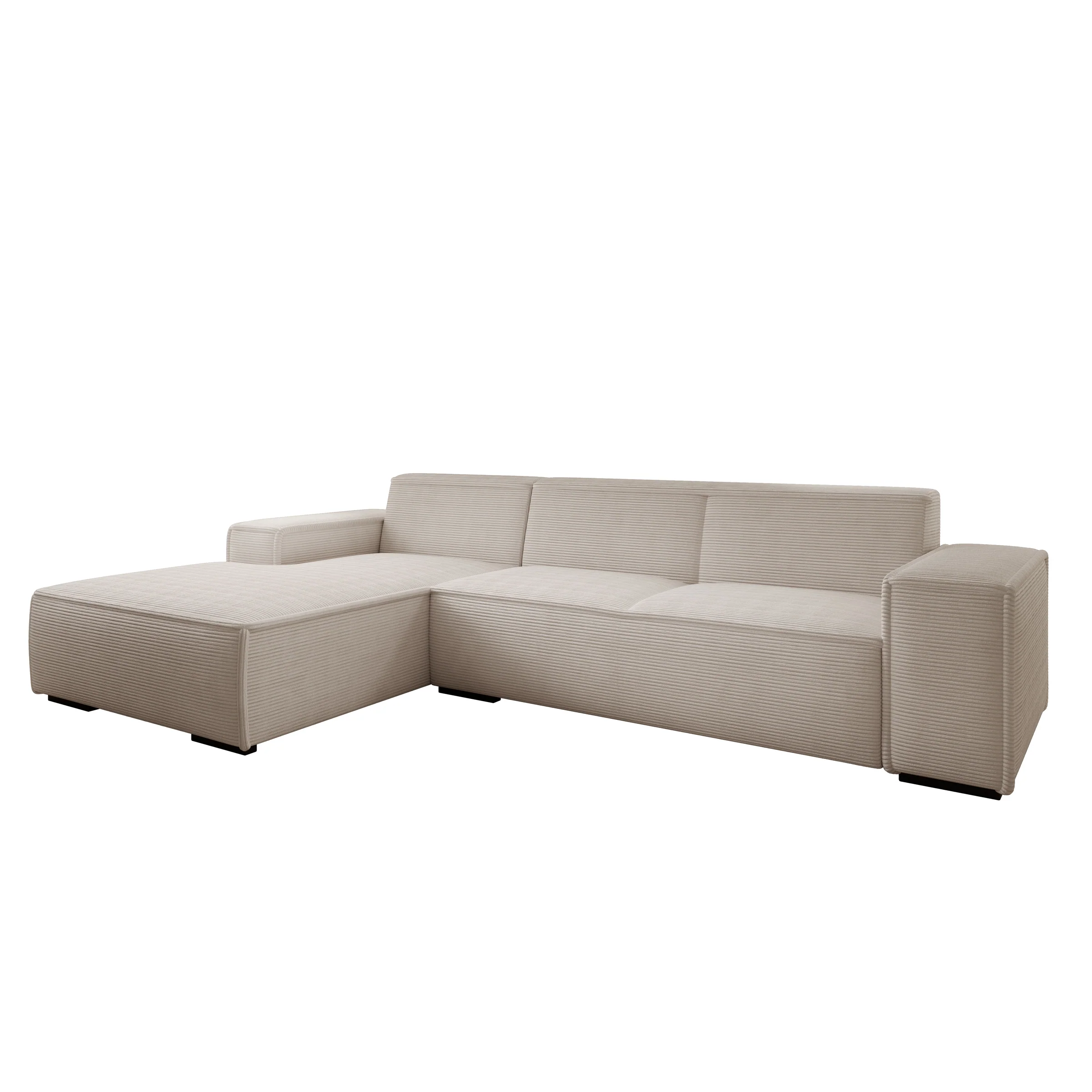 Cardiff - Hoekbank 3-zits met chaise longue - Ribstof beige - Links - Image 5