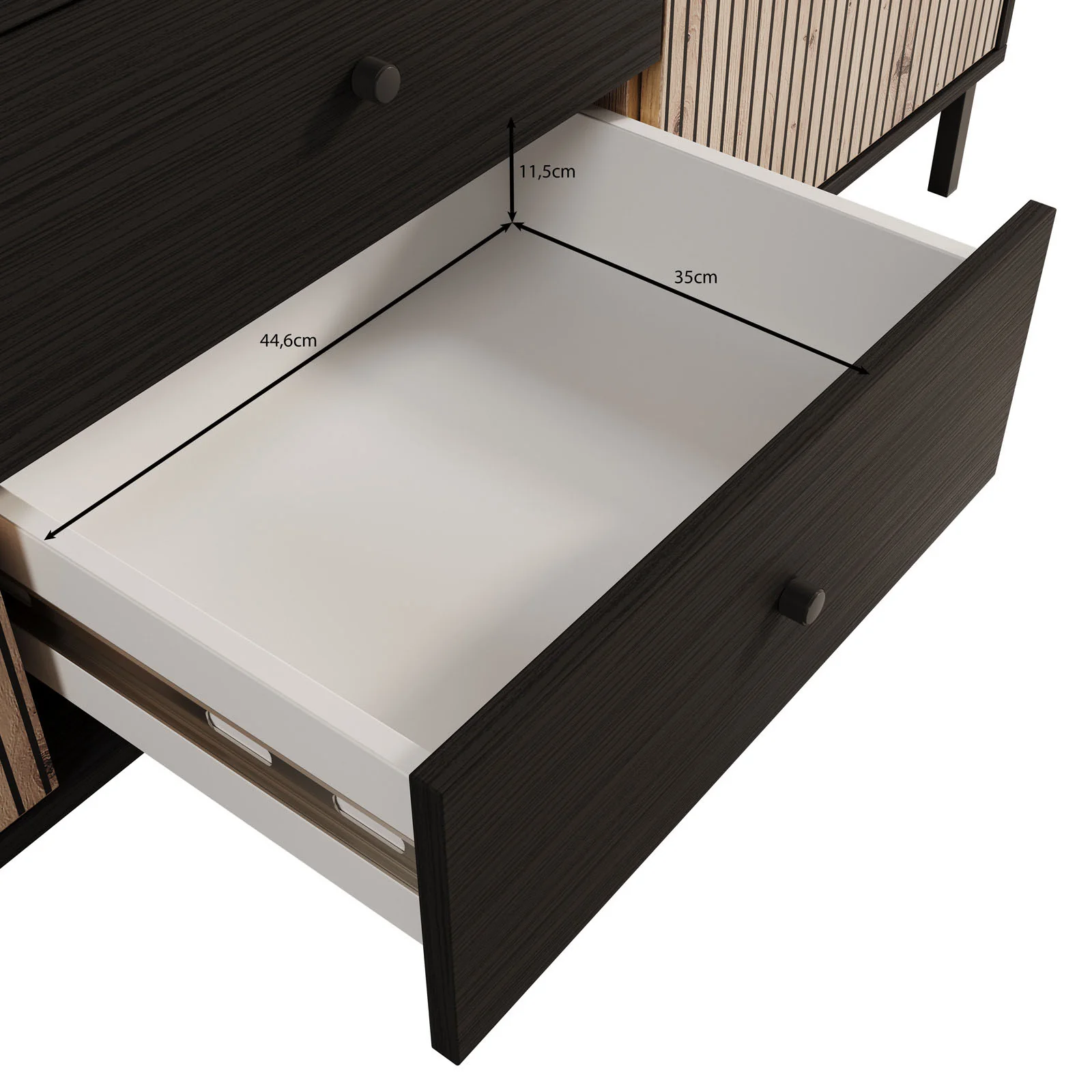 Charles - TV-Meubel met 2 deuren - Eiken - 157 cm - Image 6