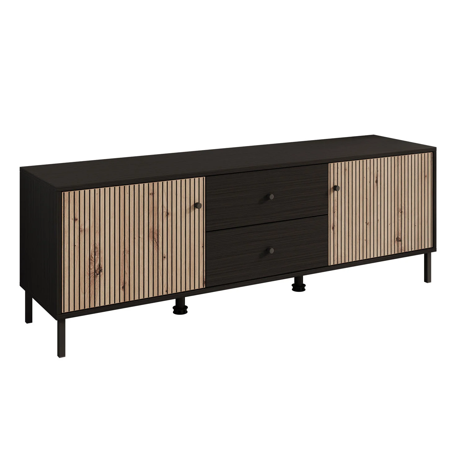 Charles - TV-Meubel met 2 deuren - Eiken - 157 cm - Image 7