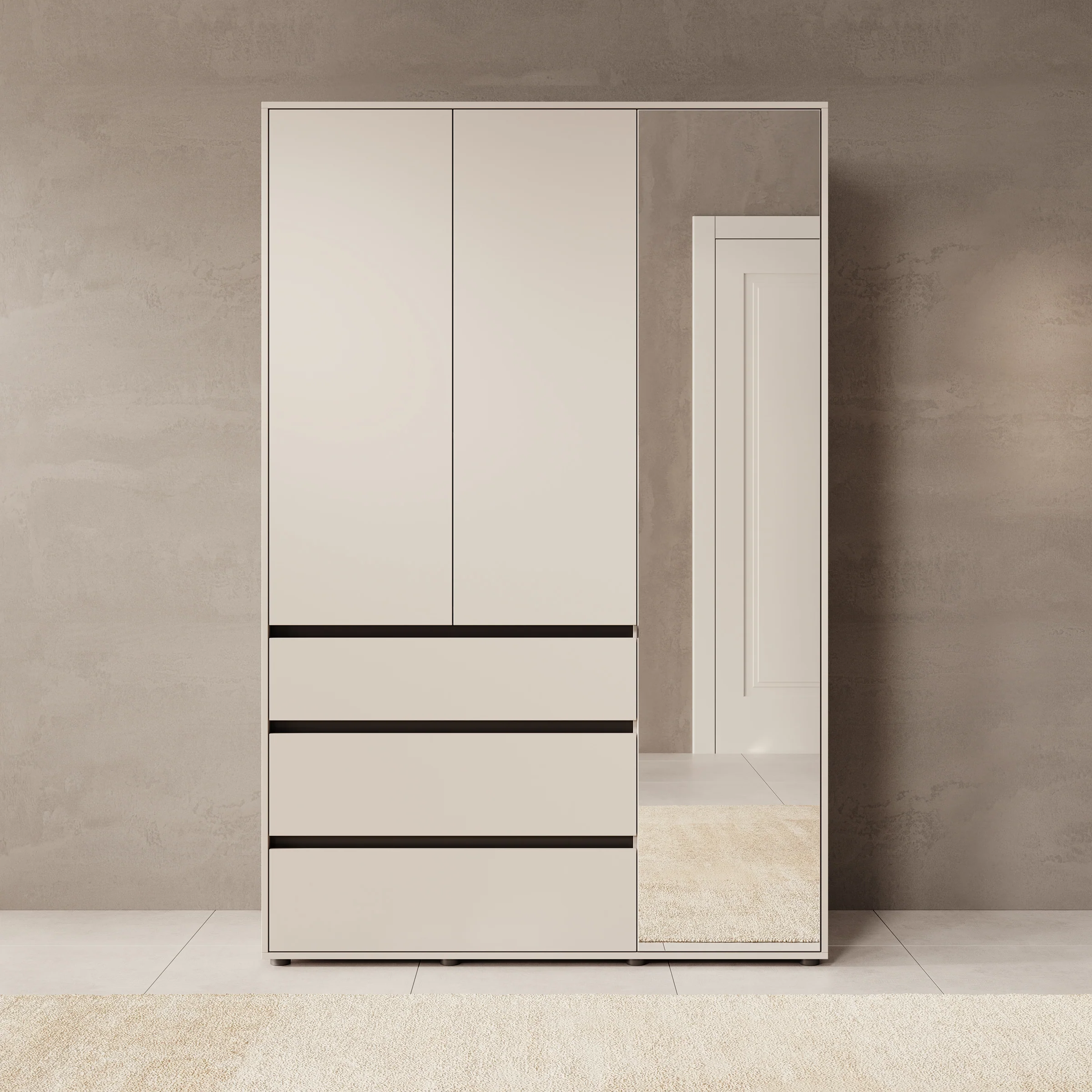 Cirelle 2 - Kledingkast 3-deurs - Beige - 138x55x211 cm - Image 3