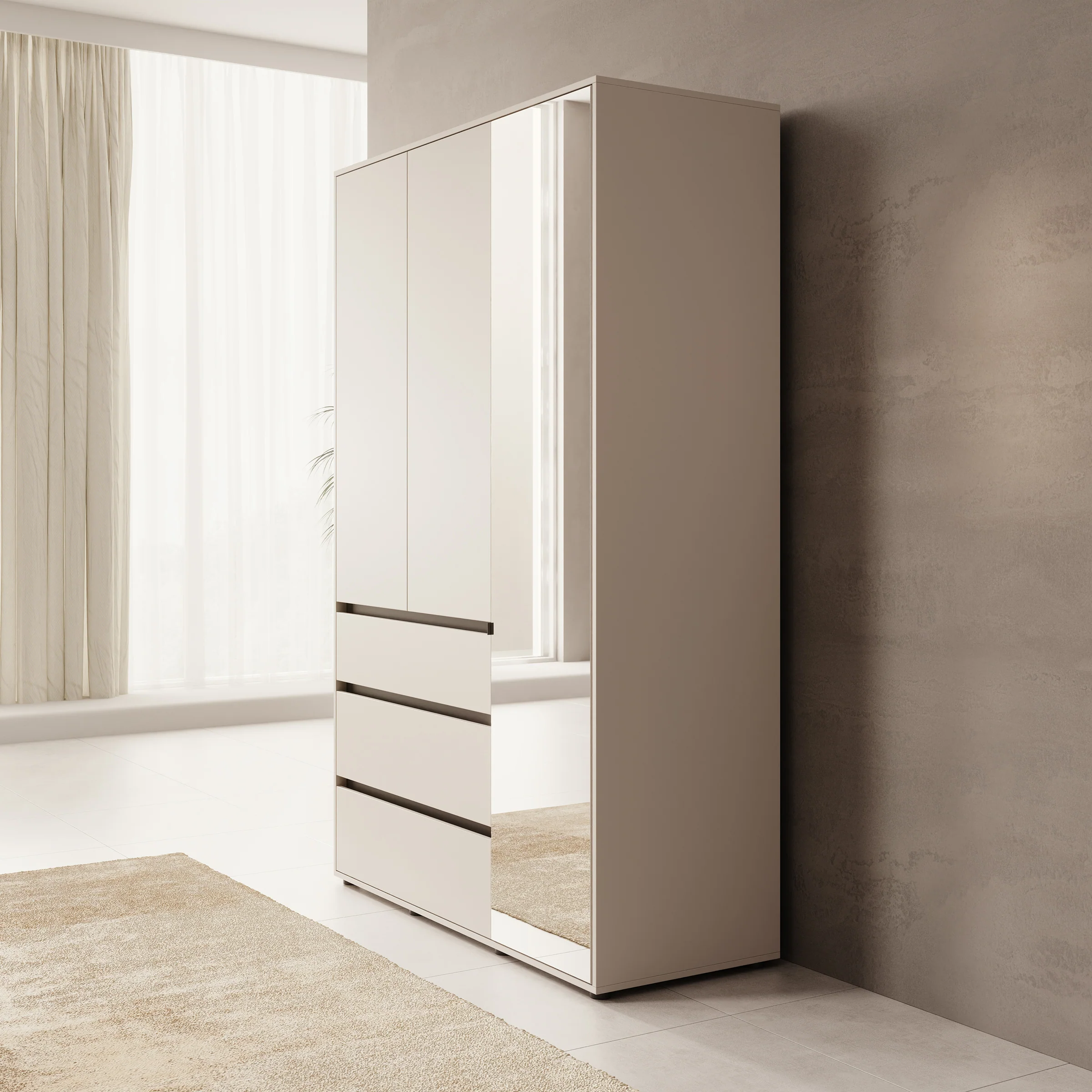 Cirelle 2 - Kledingkast 3-deurs - Beige - 138x55x211 cm - Image 4
