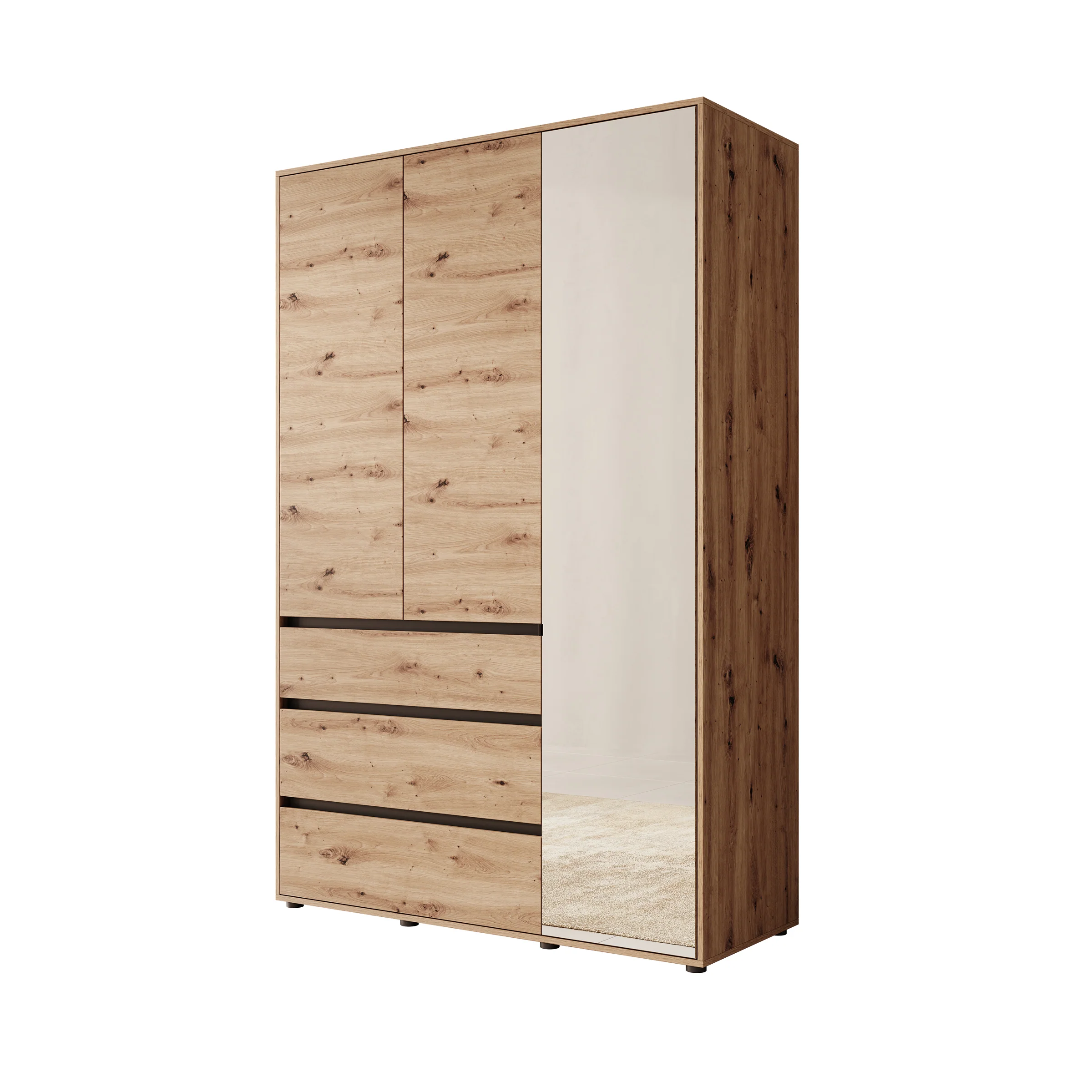 Cirelle 2 - Kledingkast 3-deurs - Eikenpatroon - 138x55x211 - Image 6