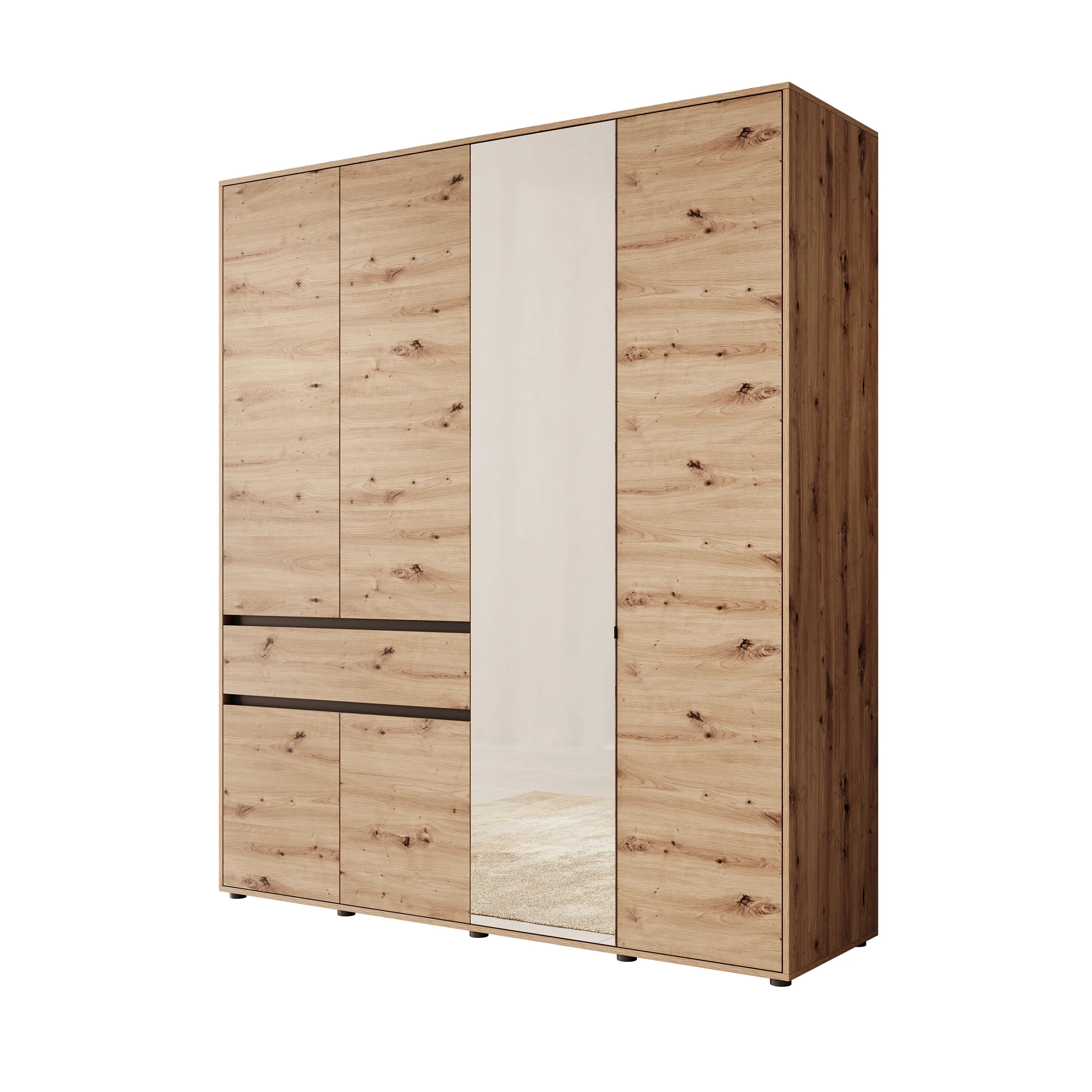 Cirelle 2 - Kledingkast met 6 deuren - Eikenpatroon - 183x55x211 cm - Image 6