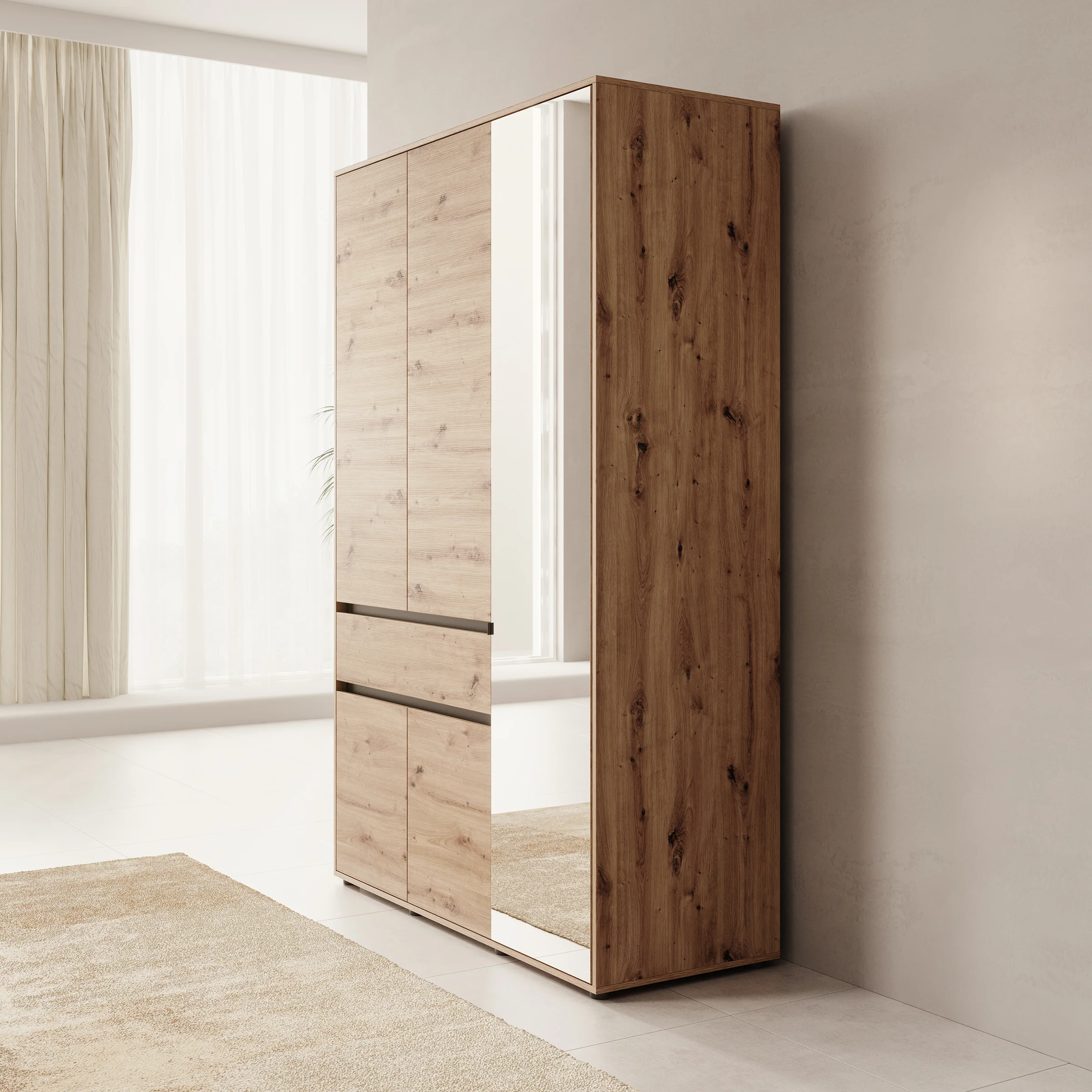 Cirelle - Kledingkast 5-deurs - Eikenpatroon - 138x55x211 cm - Image 4