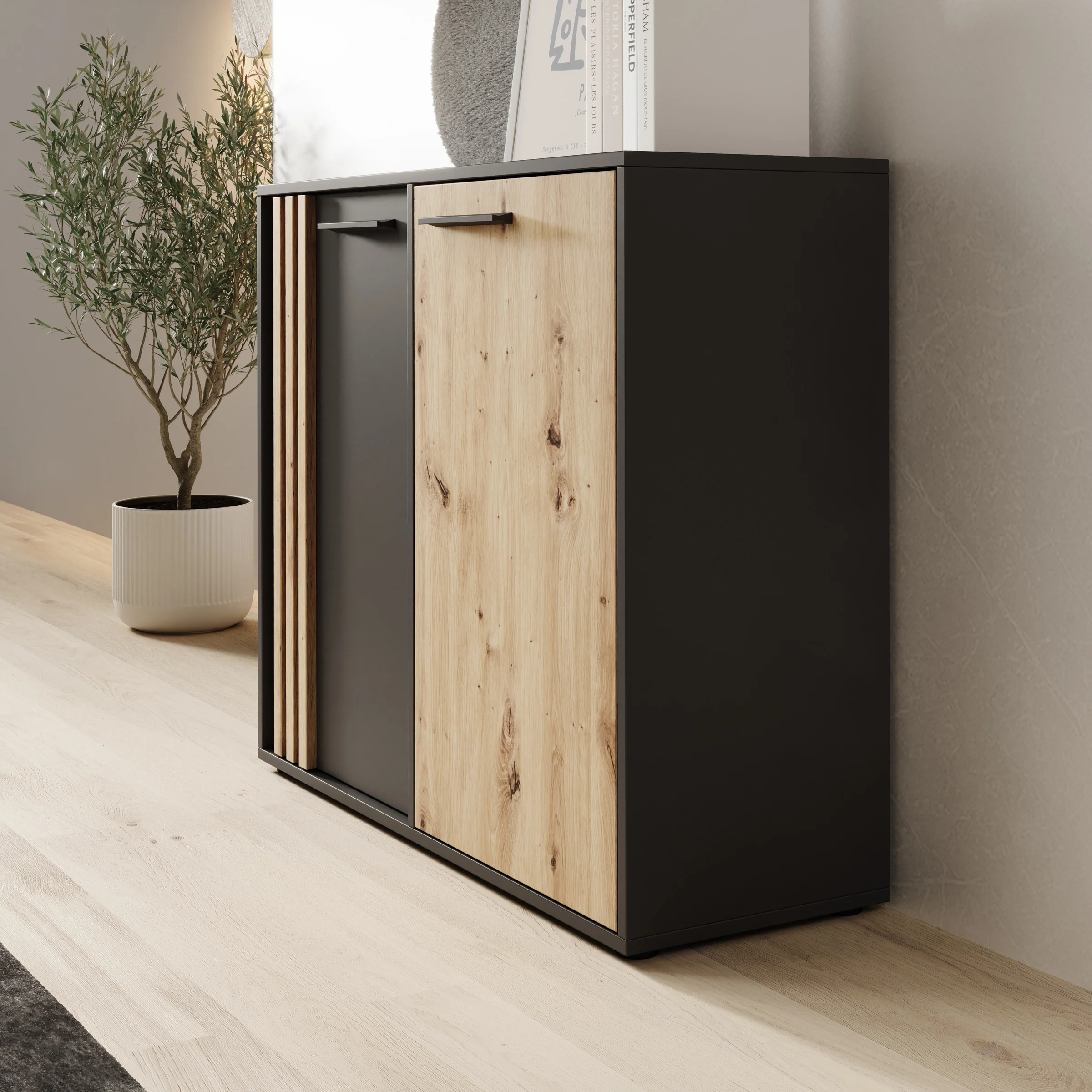Clover - Dressoir - Eiken/Zwart - 116x34x82 cm - Image 4