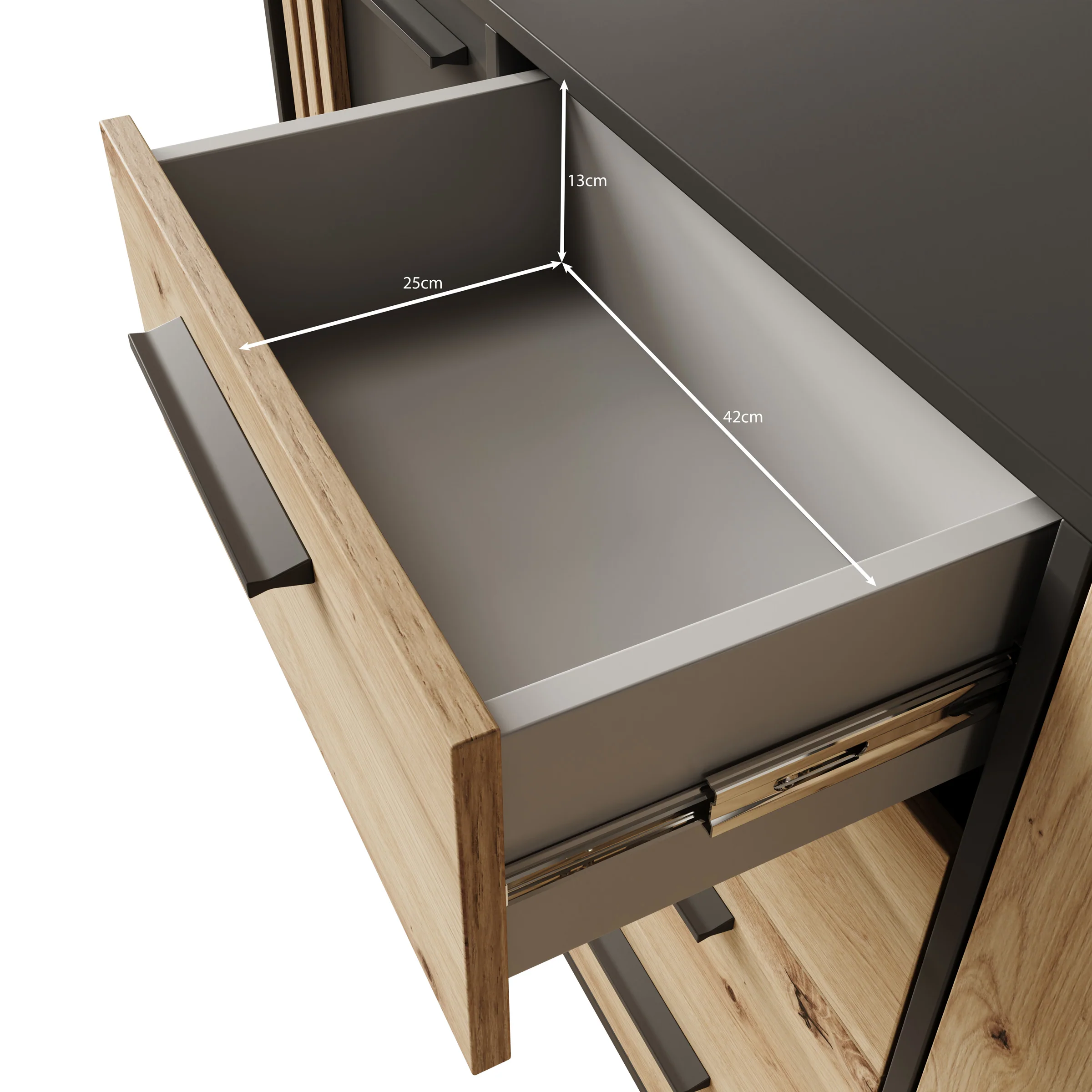 Clover - Dressoir - Eiken/Zwart - 179x34x82 cm - Image 6