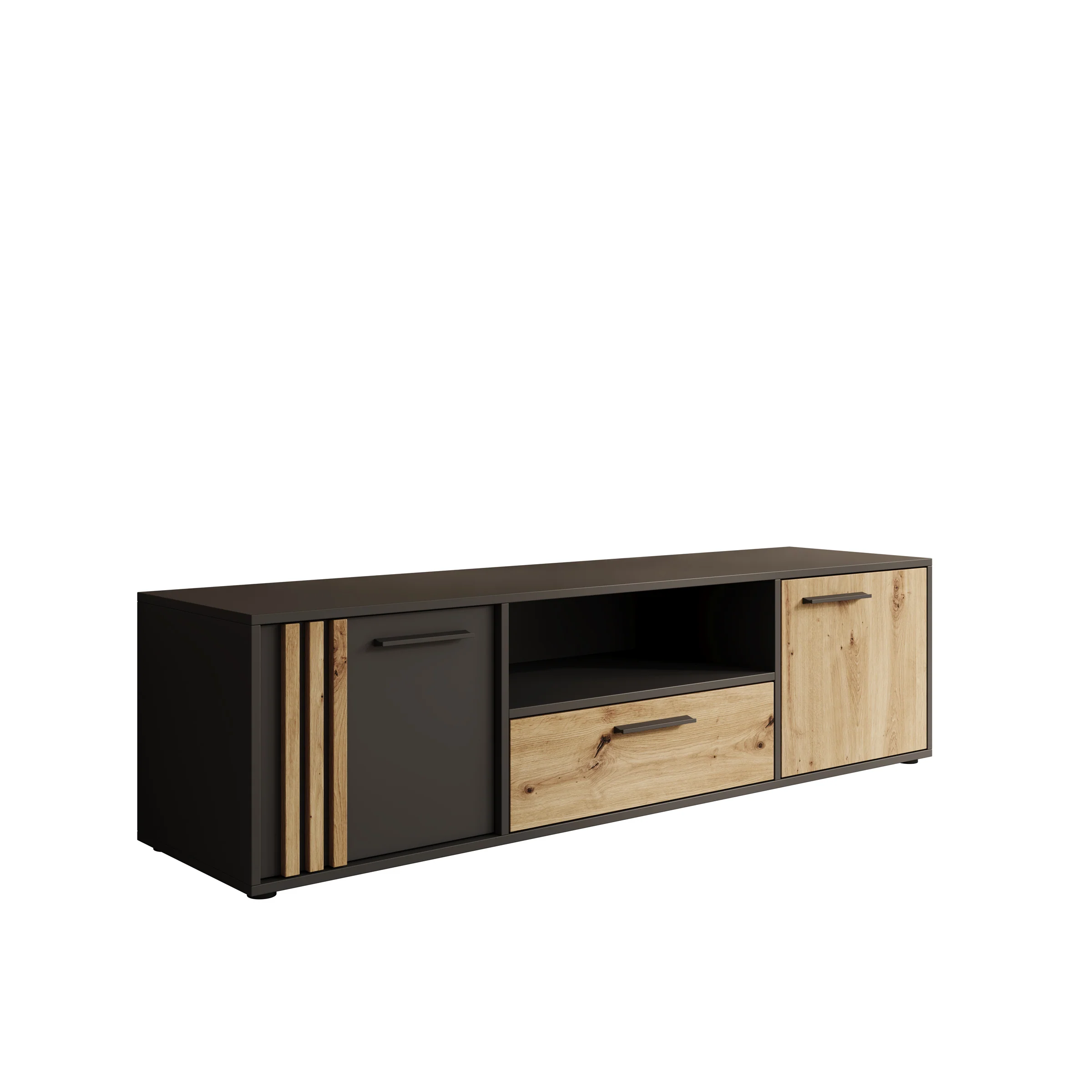 Clover - TV-Meubel - Eiken/Zwart - 163x42x44 cm - Image 7