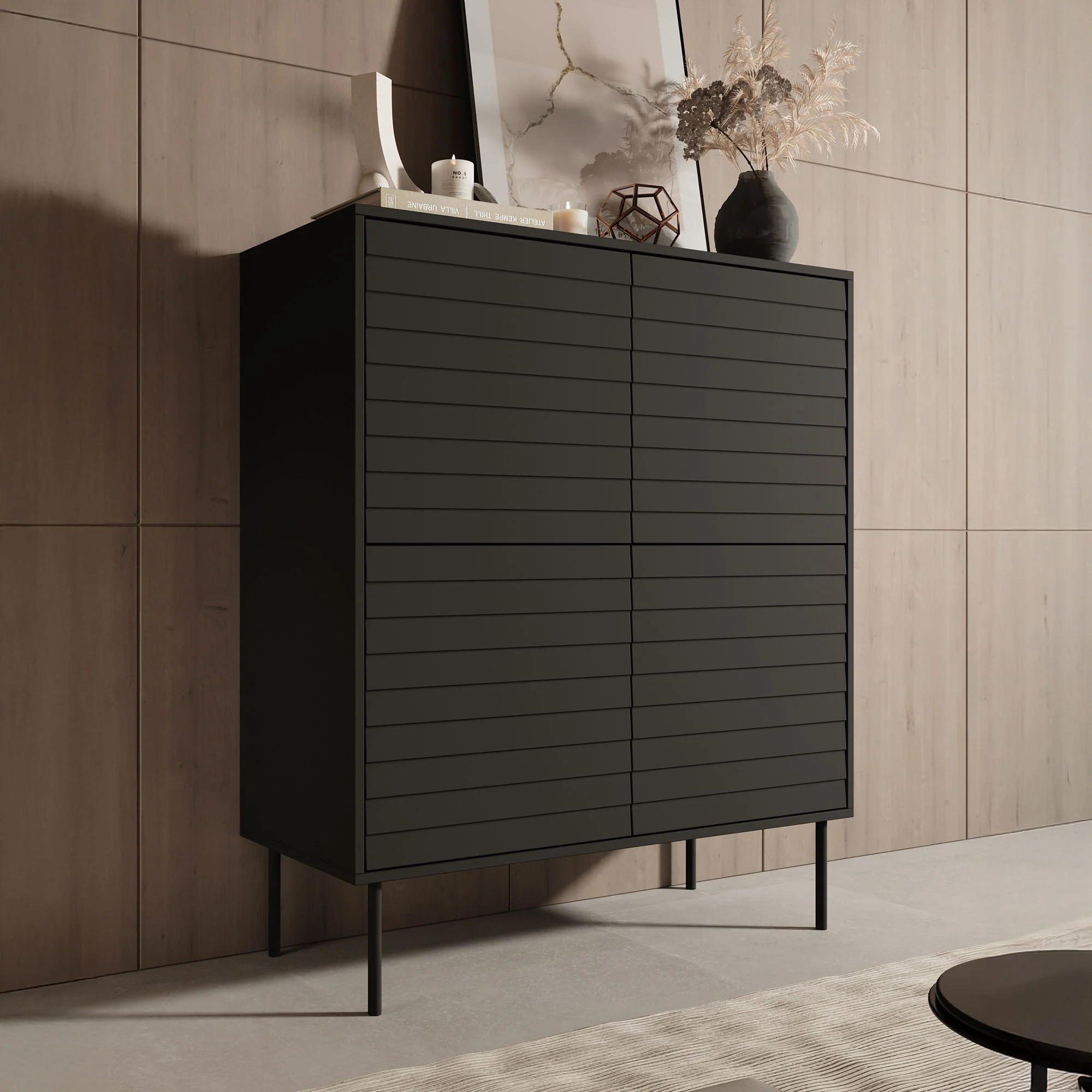 Cordoba - Dressoir - Zwart - 102x40x118 cm