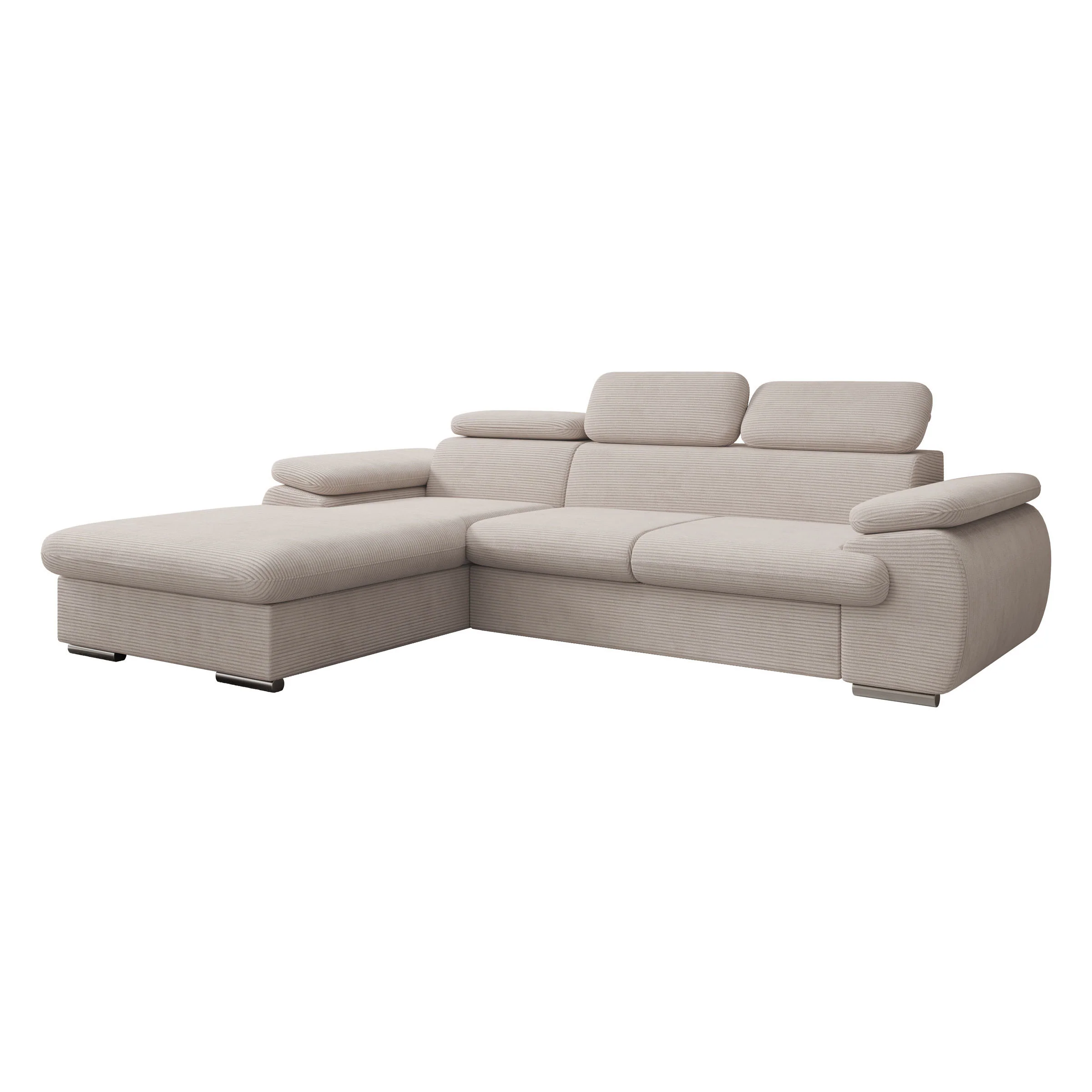 Cordoba - Hoekbank 3-zits met chaise longue - Ribstof beige - Links - Image 6