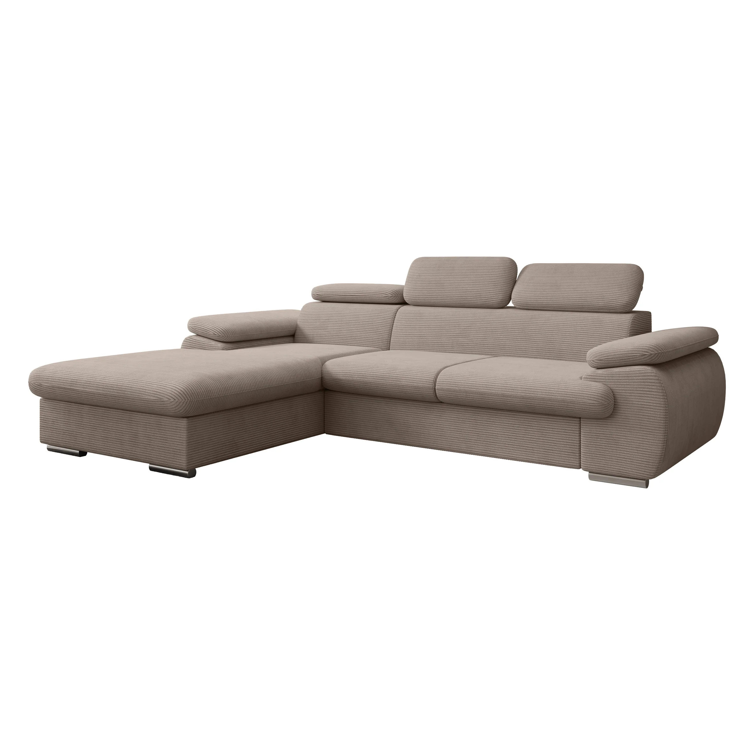 Cordoba - Hoekbank 3-zits met chaise longue - Ribstof bruin - Links - Image 6