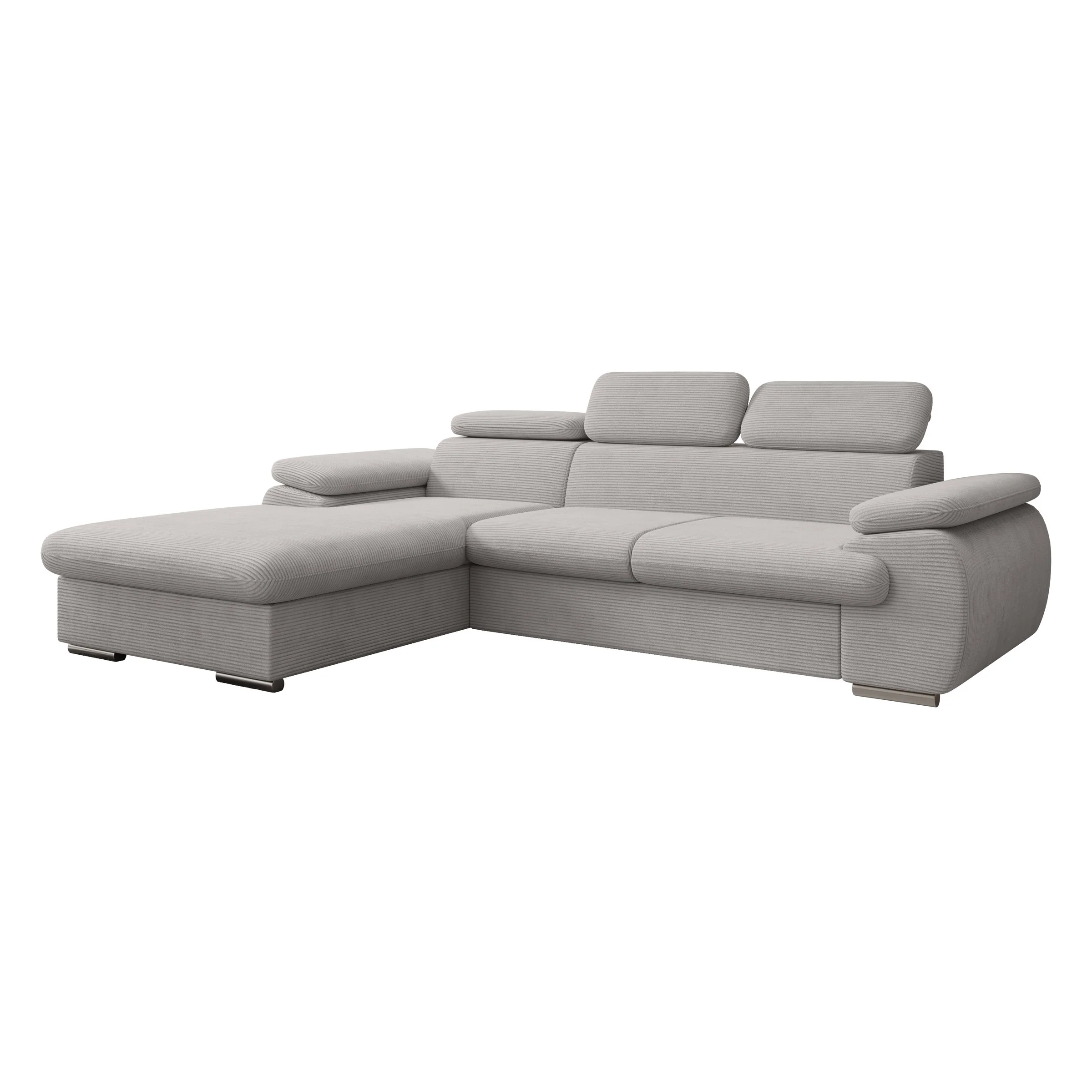 Cordoba - Hoekbank 3-zits met chaise longue - Ribstof grijs - Links - Image 6