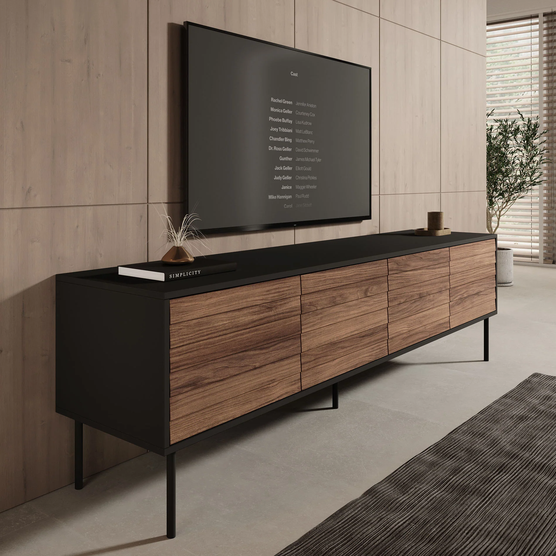 Cordoba - TV-Meubel met 4 deuren - Eiken - 200x40x55 cm - Image 4