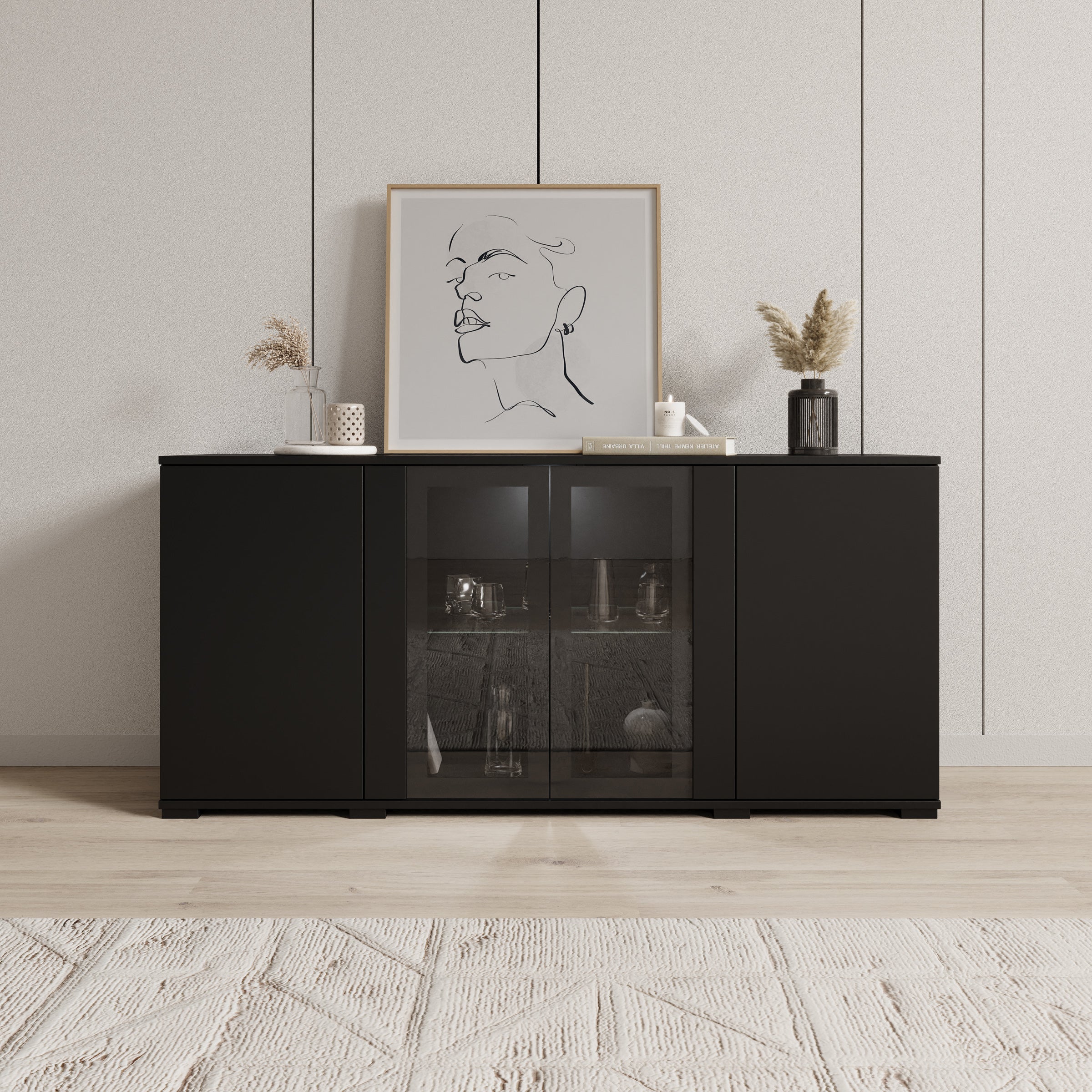 Cres 2 - Dressoir - Zwart - 150x40x70 cm - Image 3