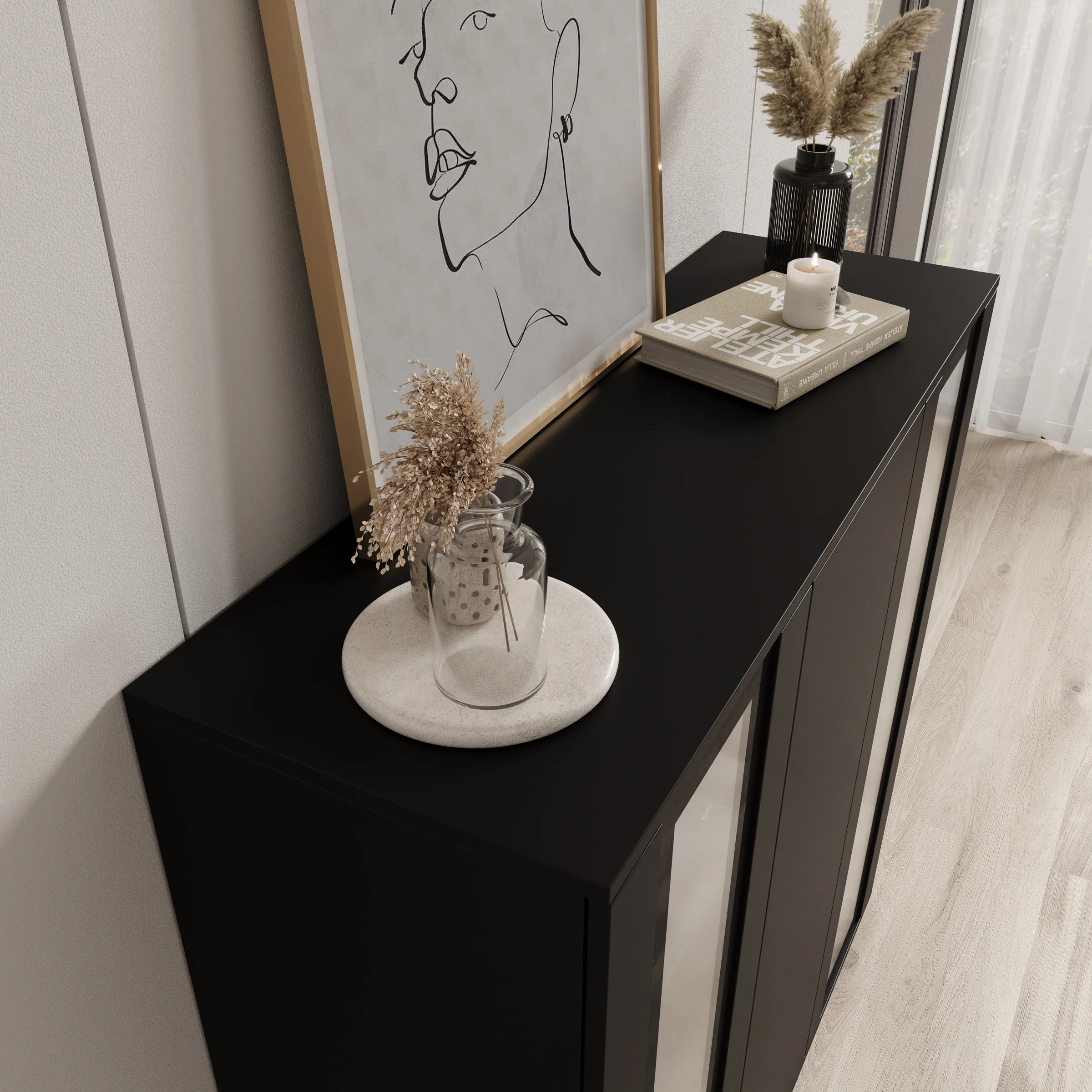 Cres - Dressoir - Zwart - 120x40x122 cm - Image 5