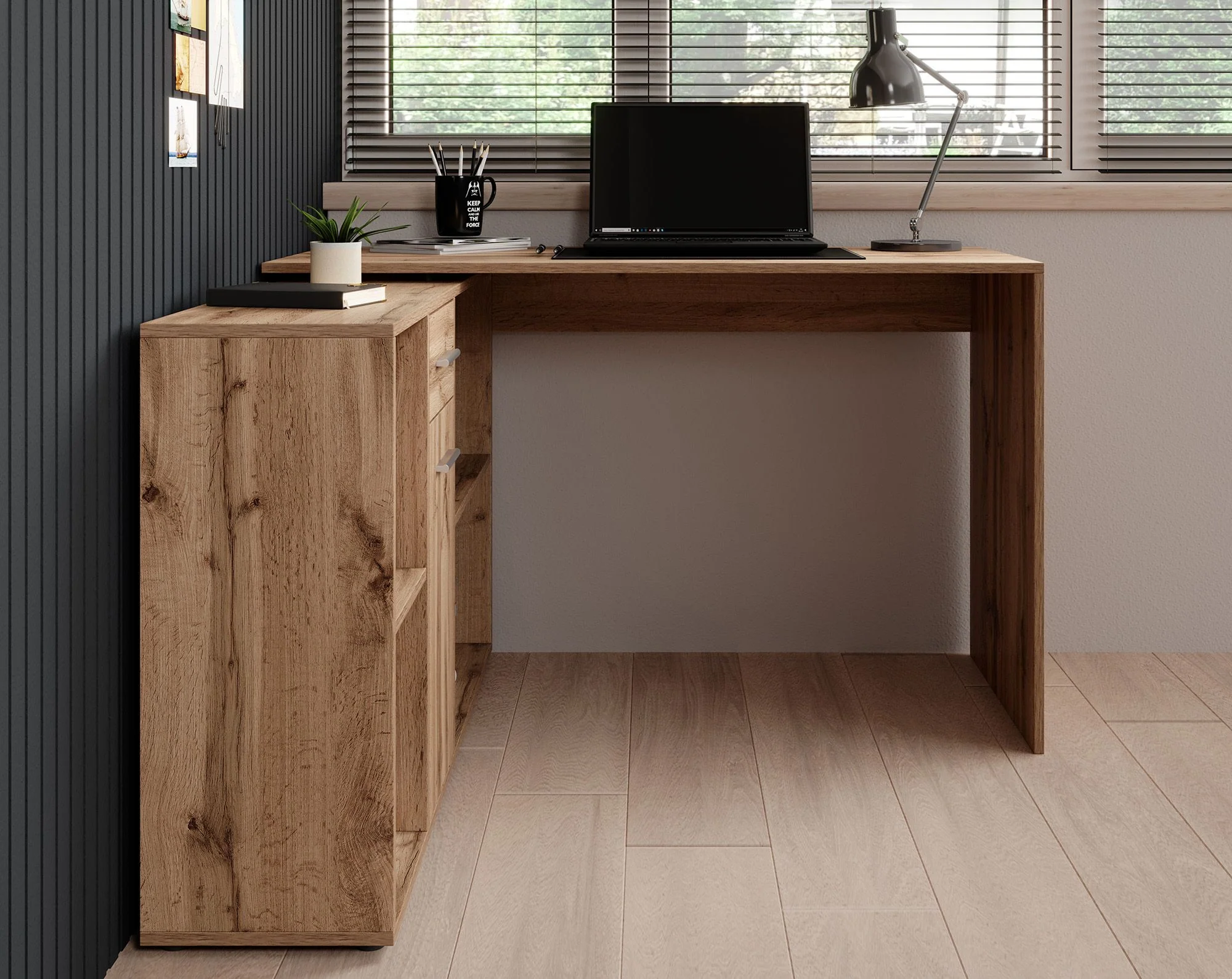 Crister - Bureau - Eiken - 122x120 cm - Image 3