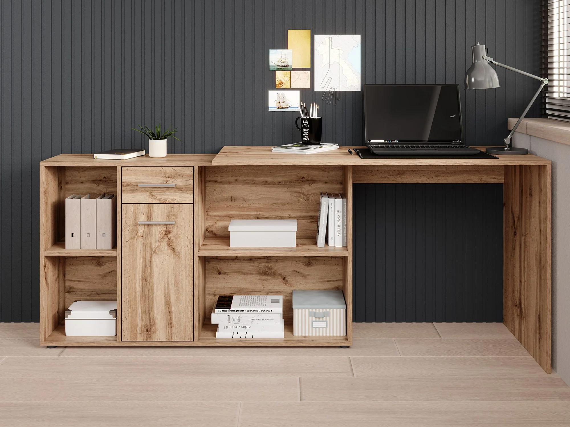 Crister - Bureau - Eiken - 122x120 cm - Image 5
