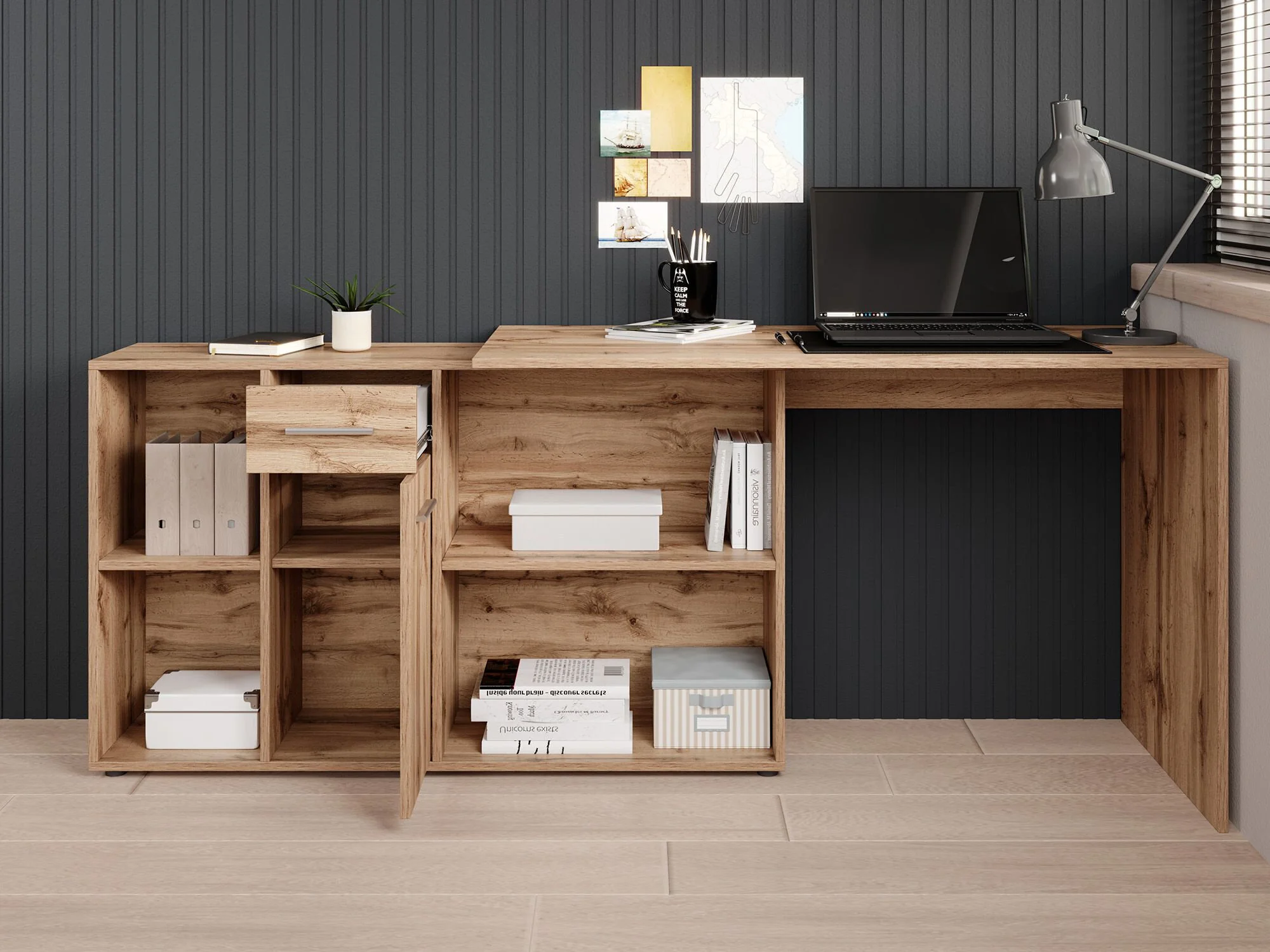 Crister - Bureau - Eiken - 122x120 cm - Image 6