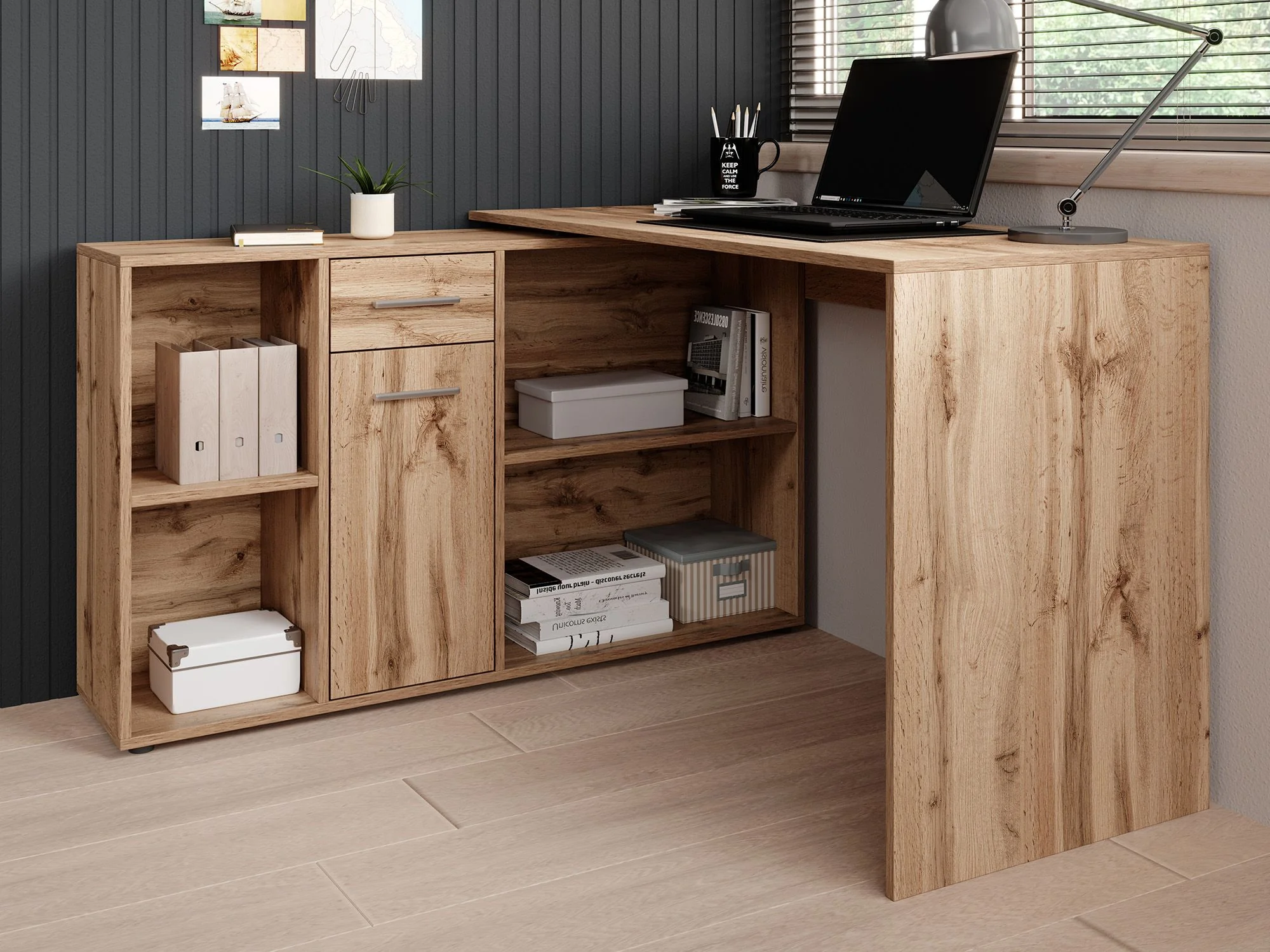 Crister - Bureau - Eiken - 122x120 cm - Image 7