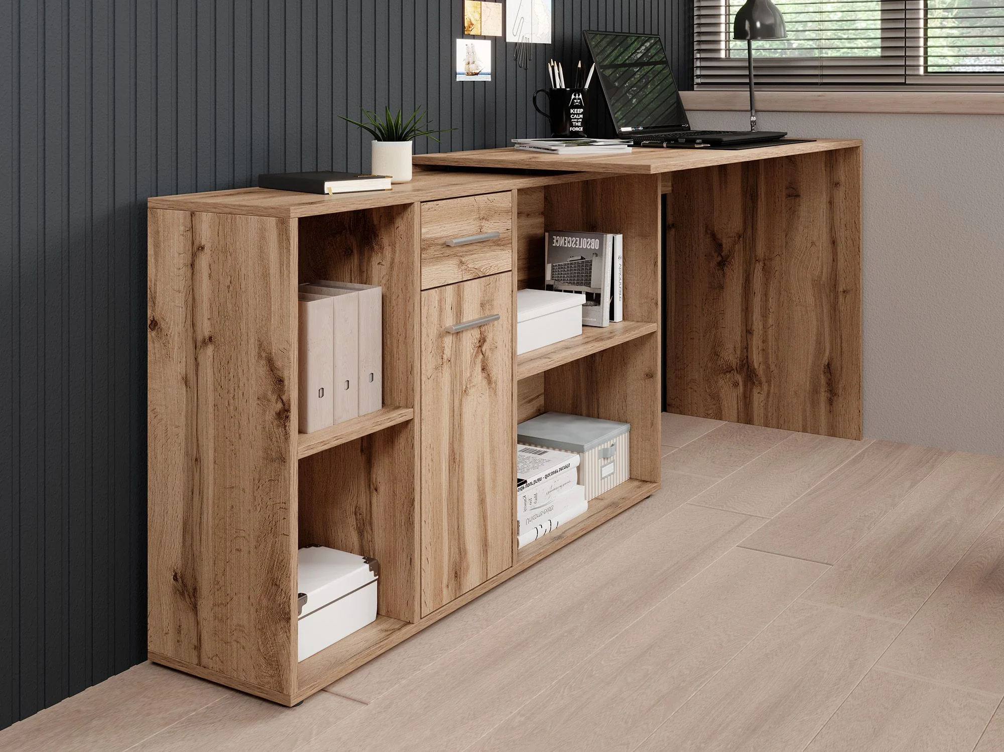 Crister - Bureau - Eiken - 122x120 cm - Image 8
