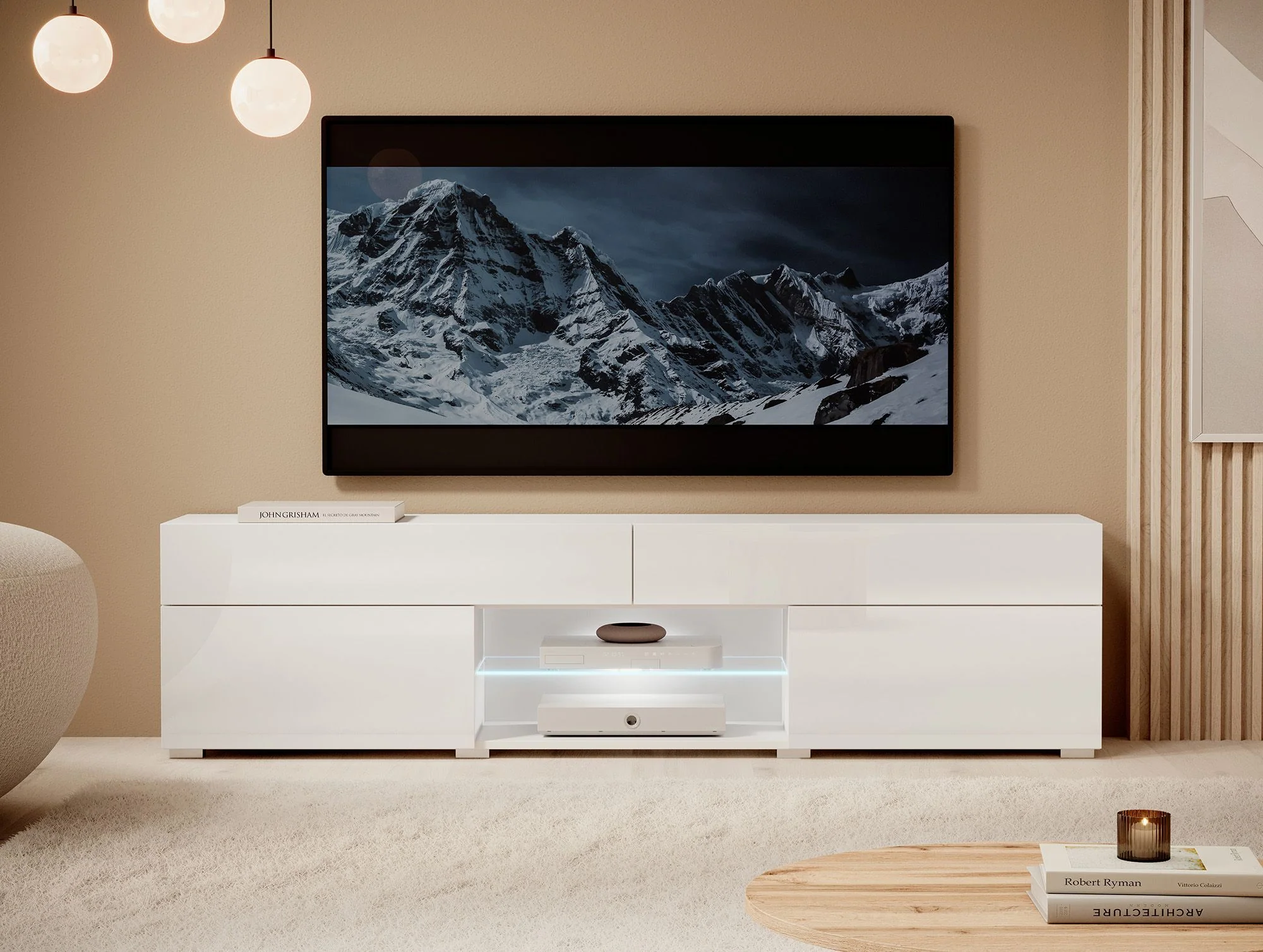 Cruise - TV-Meubel met verlichting - Wit - 180 cm - Image 2