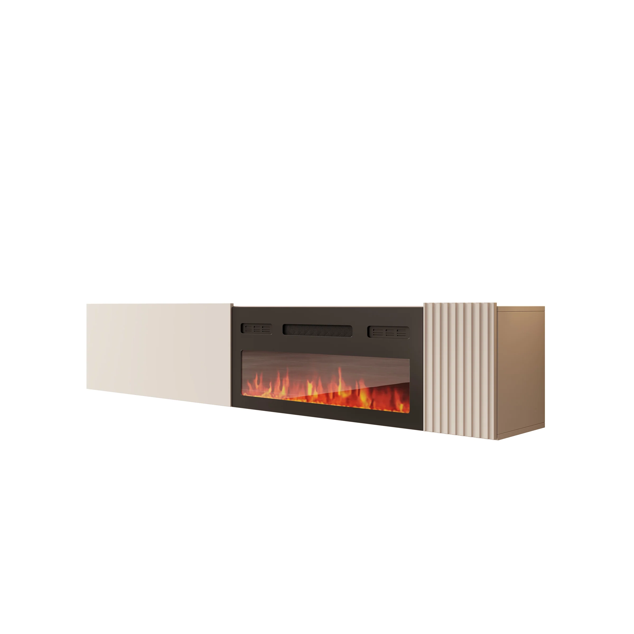 Cruzar - TV-Meubel met sfeerhaard - Beige - 200x30x38 cm - Image 7