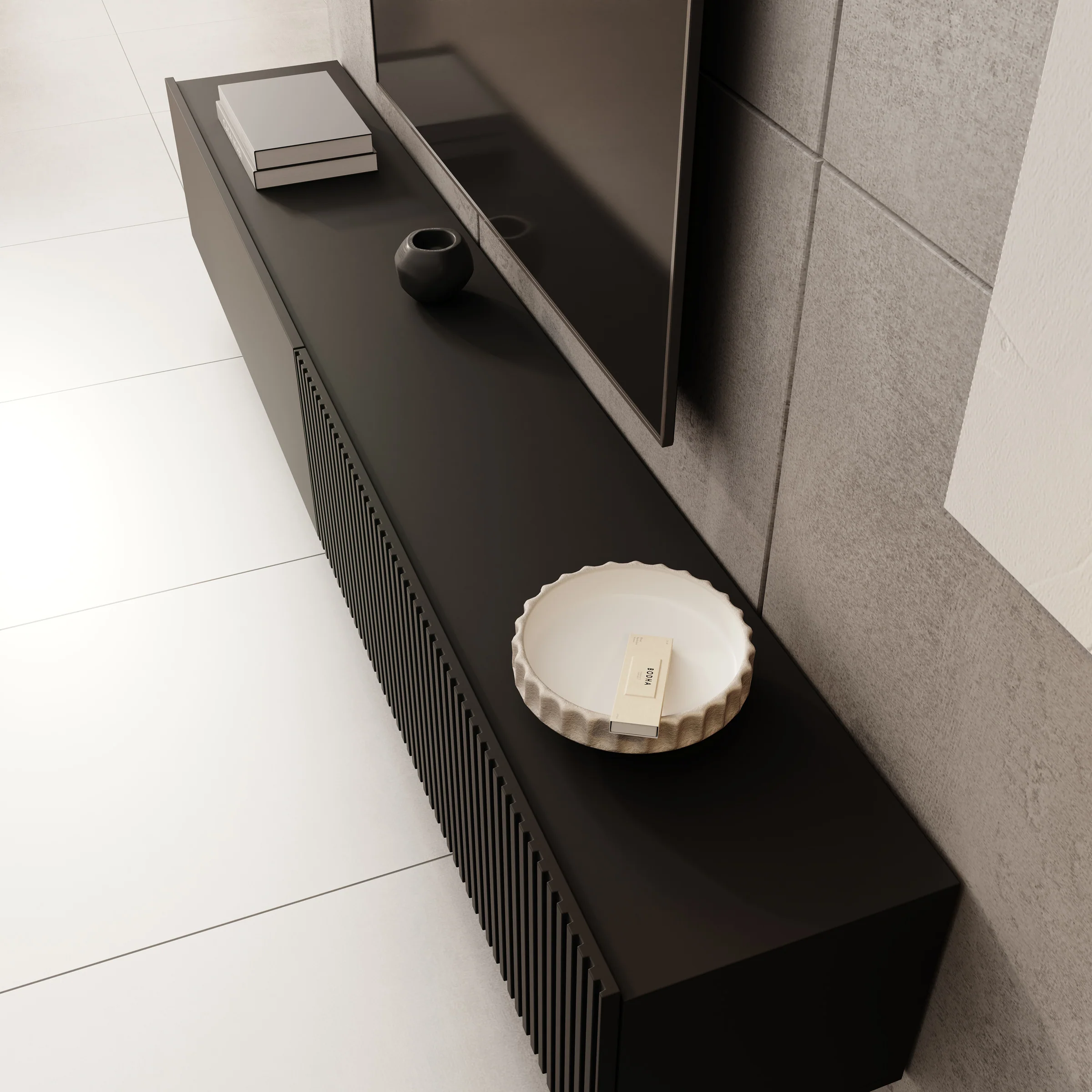 Cruzar - TV-Meubel - Zwart - 200x30x31 cm - Image 5