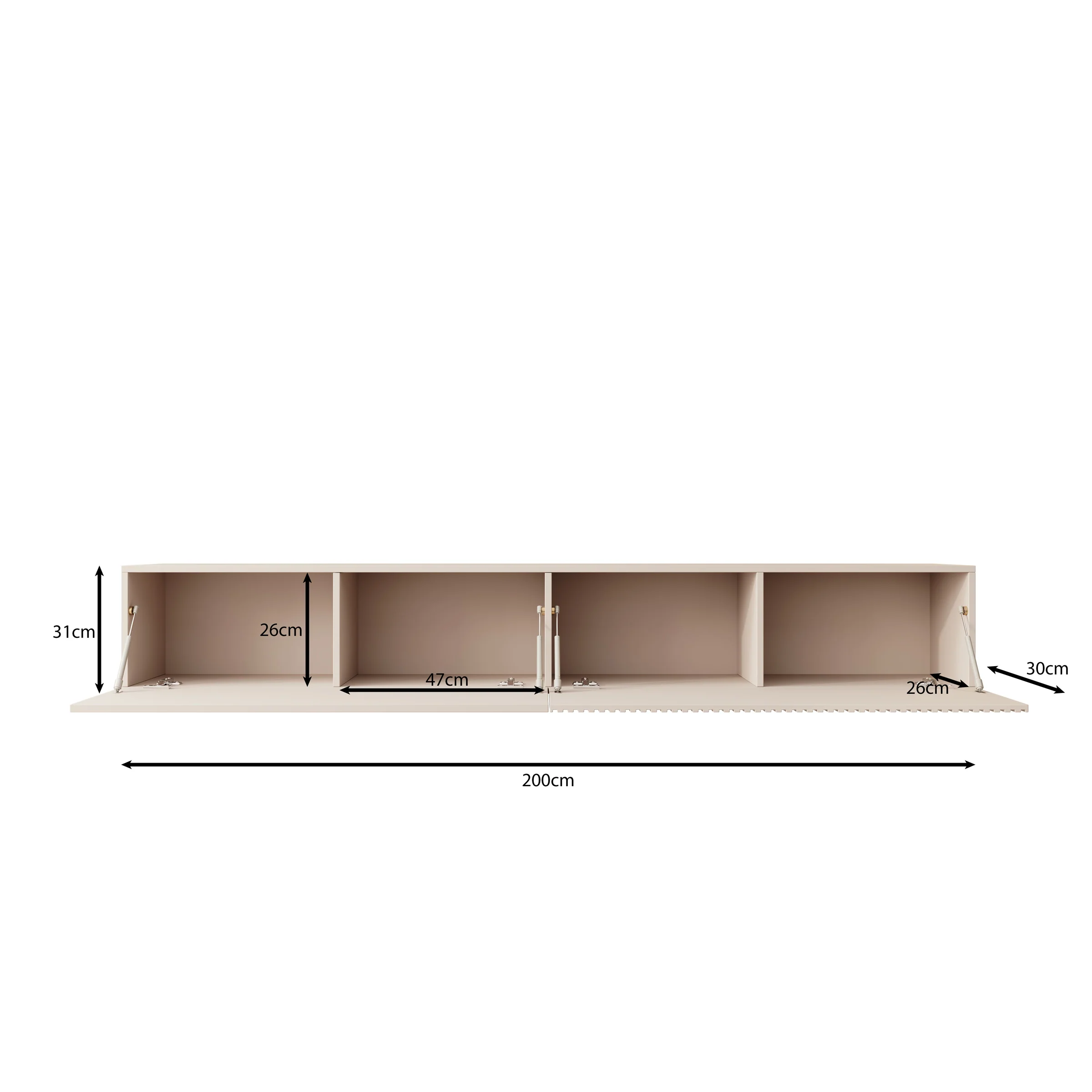 Cruzar - TV-Meubel - Zwart - 200x30x31 cm - Image 6